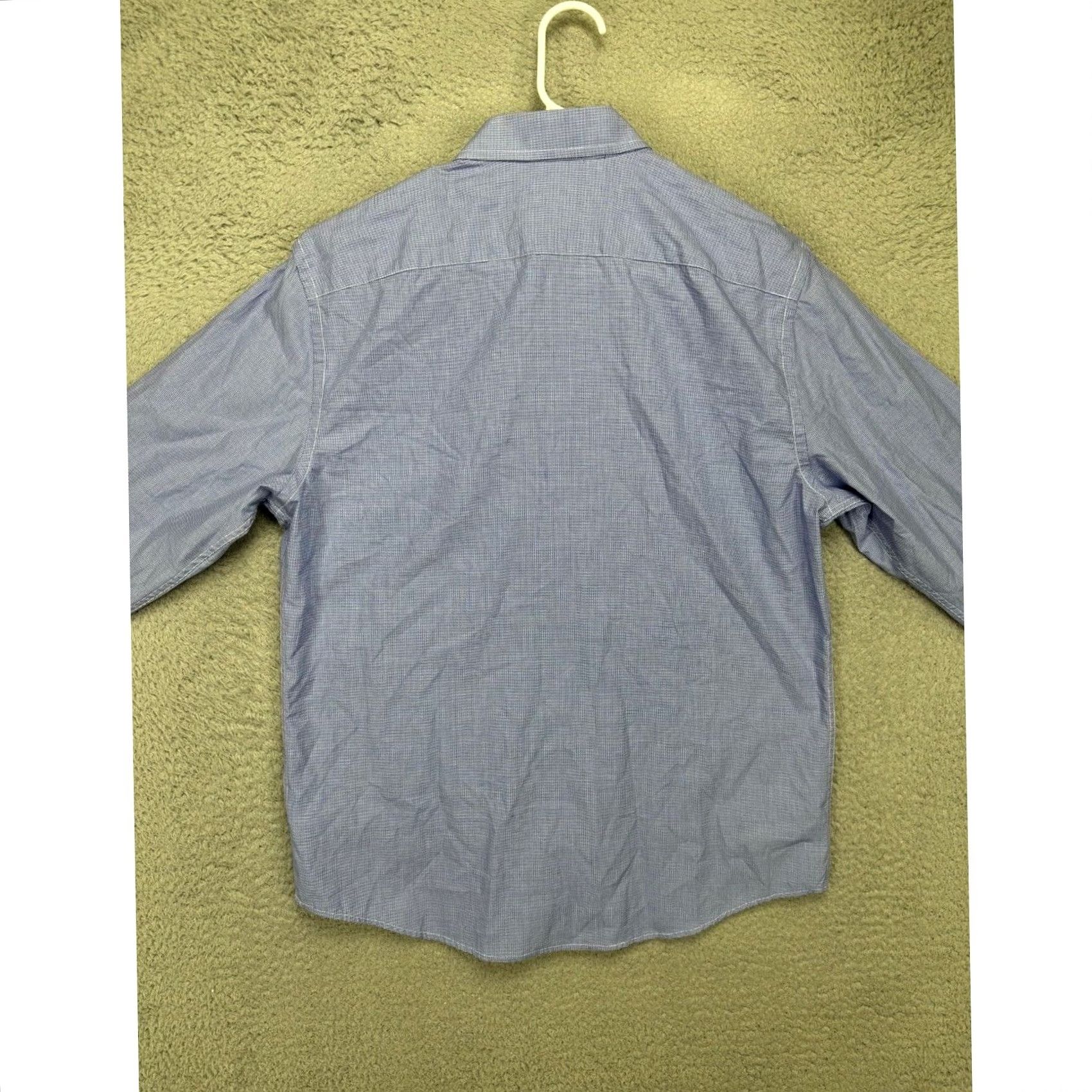 UNTUCKit UNTUCKit Shirt Mens Medium Blue Houndstooth Button Down Long Sleeve 100% Cotton Size US M / EU 48-50 / 2 - 4 Thumbnail