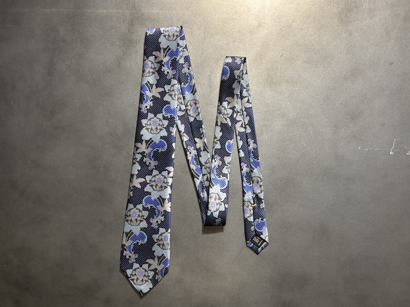 Principe Principe Silk Tie Made in Italy Floral Pattern Blue Necktie Size ONE SIZE - 9 Thumbnail