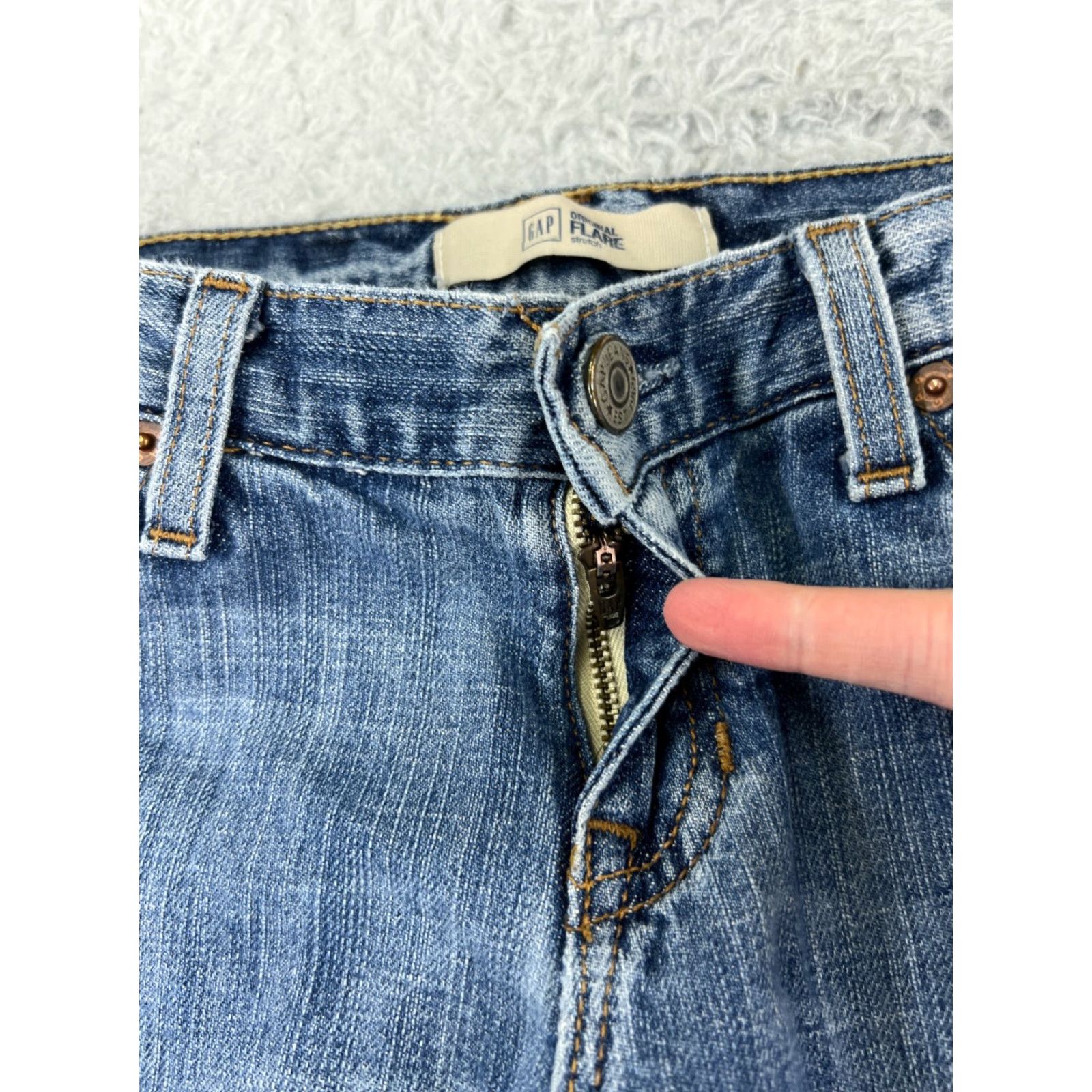 Gap Gap Jeans Womens 6 Blue Denim Flared Stretch Cotton Blend Regular 90s Retro Southwestern Womens Size 28" / US 6 / IT 42 - 5 Thumbnail