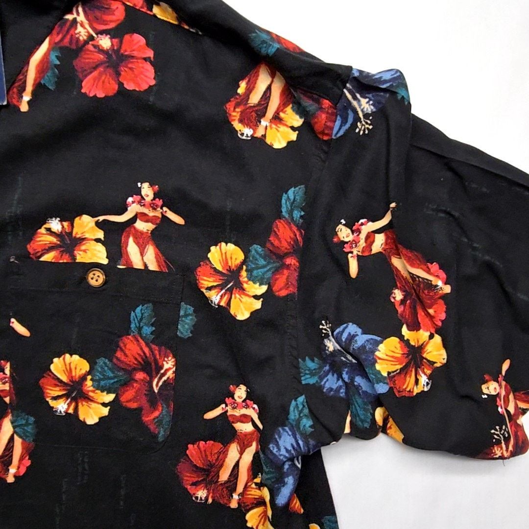 Other Knightsbridge Hawaiian Shirt Hula Girl Floral Black 2X Shirt Size US XXL / EU 58 / 5 - 4 Thumbnail