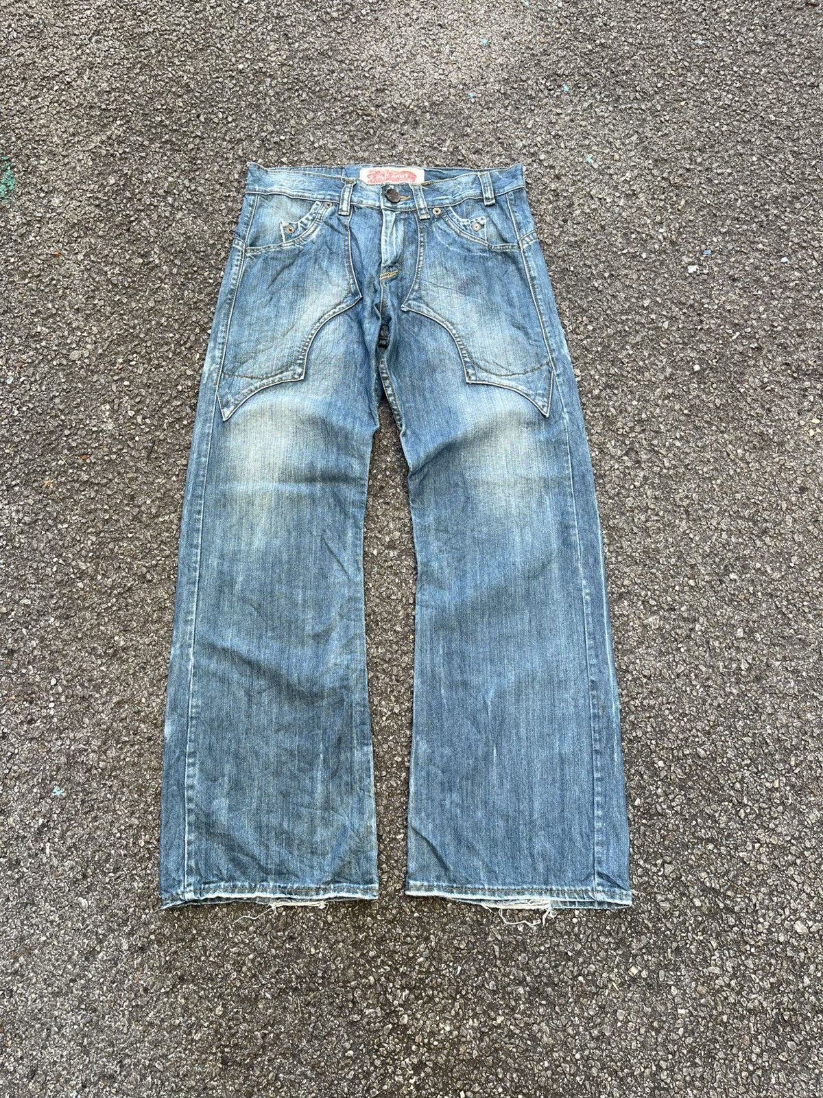 Hysteric Glamour Flare Jeans Baggy Loose Old Army Punk Styled Boot Cut Denim Size US 32 / EU 48 - 1 Thumbnail