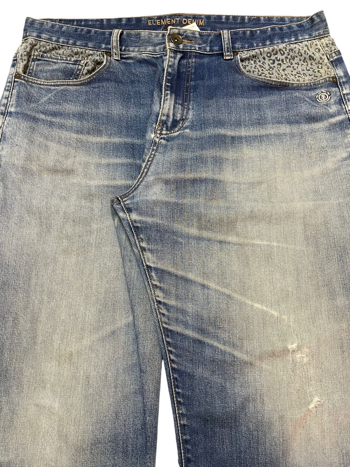 Element Vintage 90s Elements Skateboard Faded Wash Wide Leg Baggy Size US 37 - 4 Thumbnail