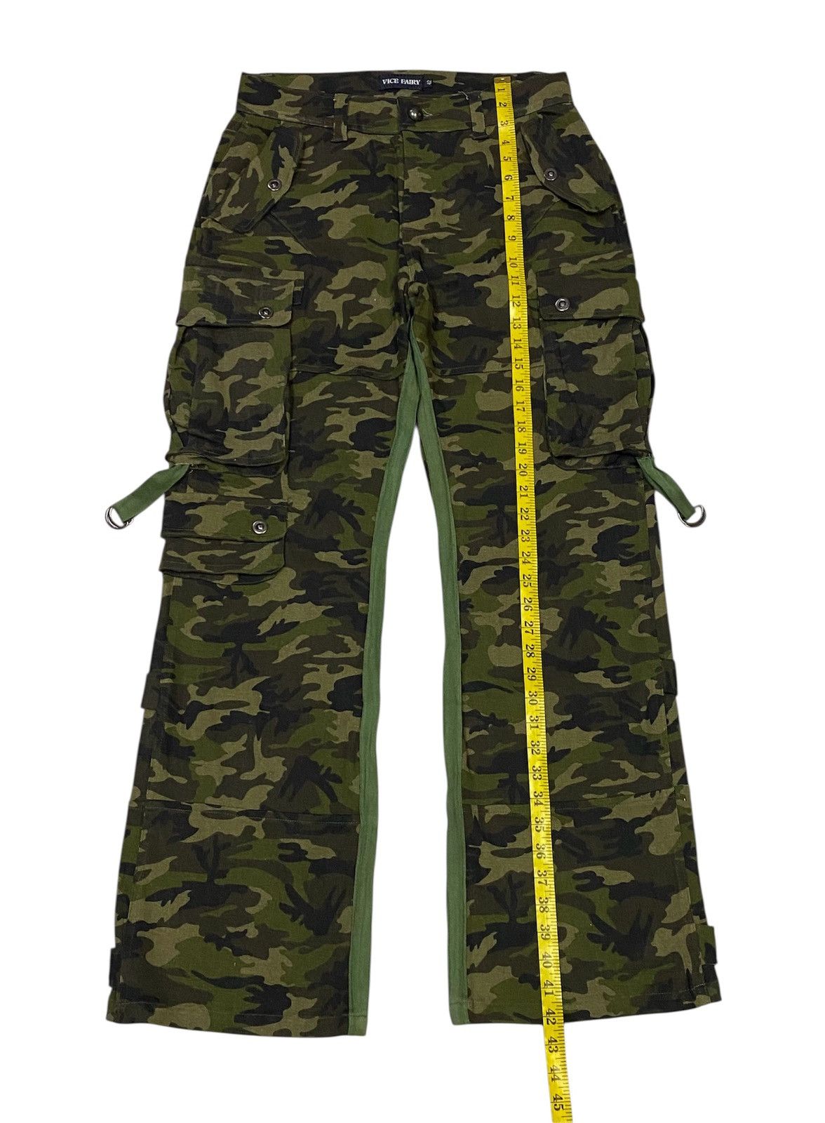 Japanese Brand Vice Fairy Multipocket Stretch Wide Leg Camo Cargo Pants Size US 30 / EU 46 - 17 Thumbnail