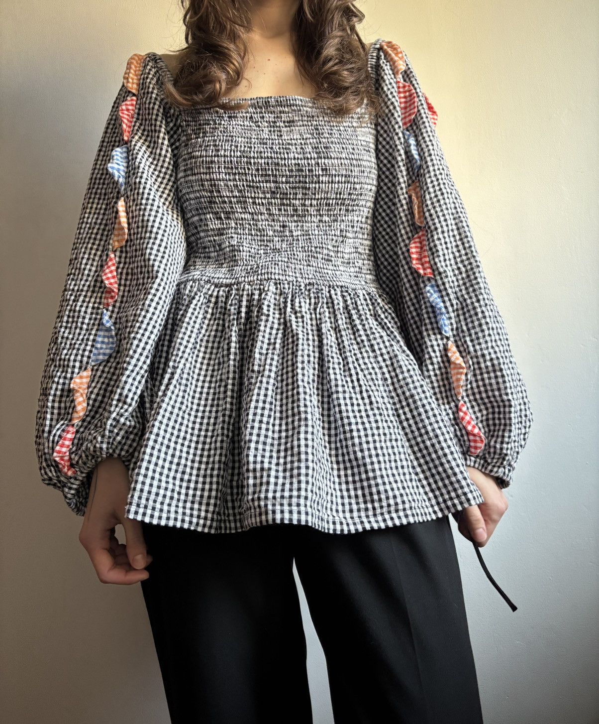 Japanese Brand × Vintage Stella Nova Patchwork Scandinavian Shirt Copenhagen Girl Size M / US 6-8 / IT 42-44 - 2 Thumbnail