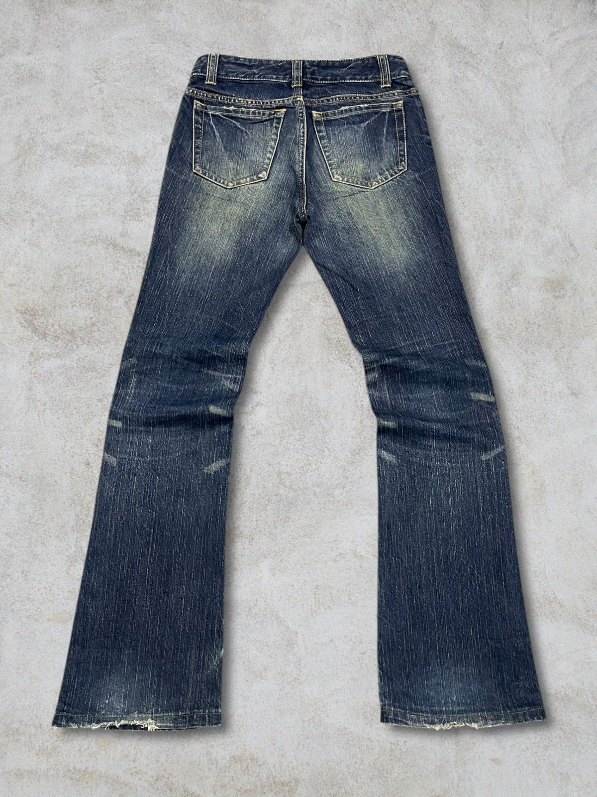 Hysteric Glamour Vintage Japanese Women’s Blue Wash Distressed Bootcut Jeans Size 27" / US 4 / IT 40 - 7 Thumbnail