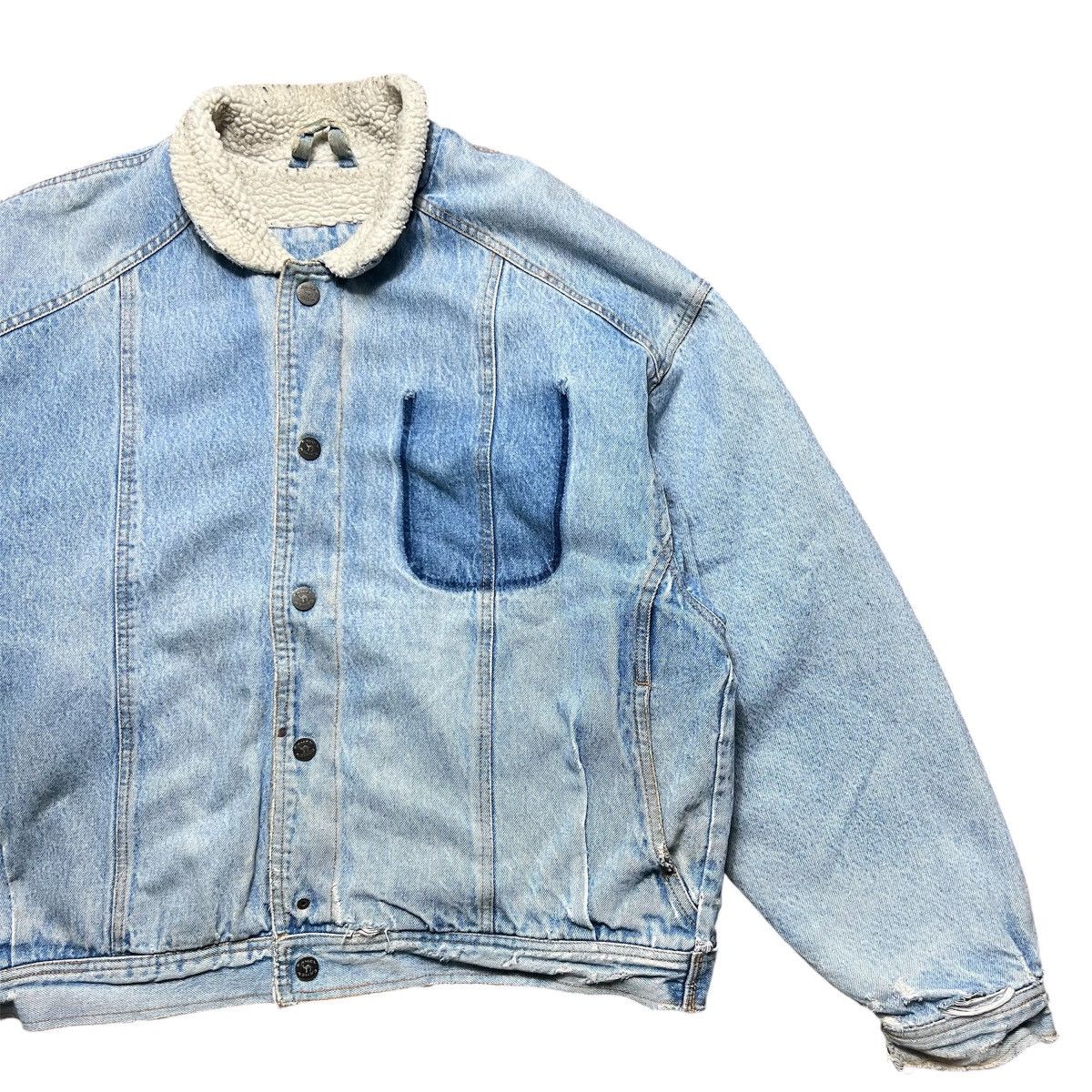 Camel Vintage Faded Distressed Camel Sherpa Denim Jacket Size US XXL / EU 58 / 5 - 2 Thumbnail