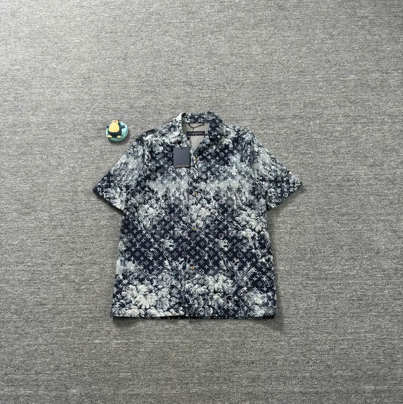 Louis Vuitton Blue Cotton Short Sleeve Shirt 0089