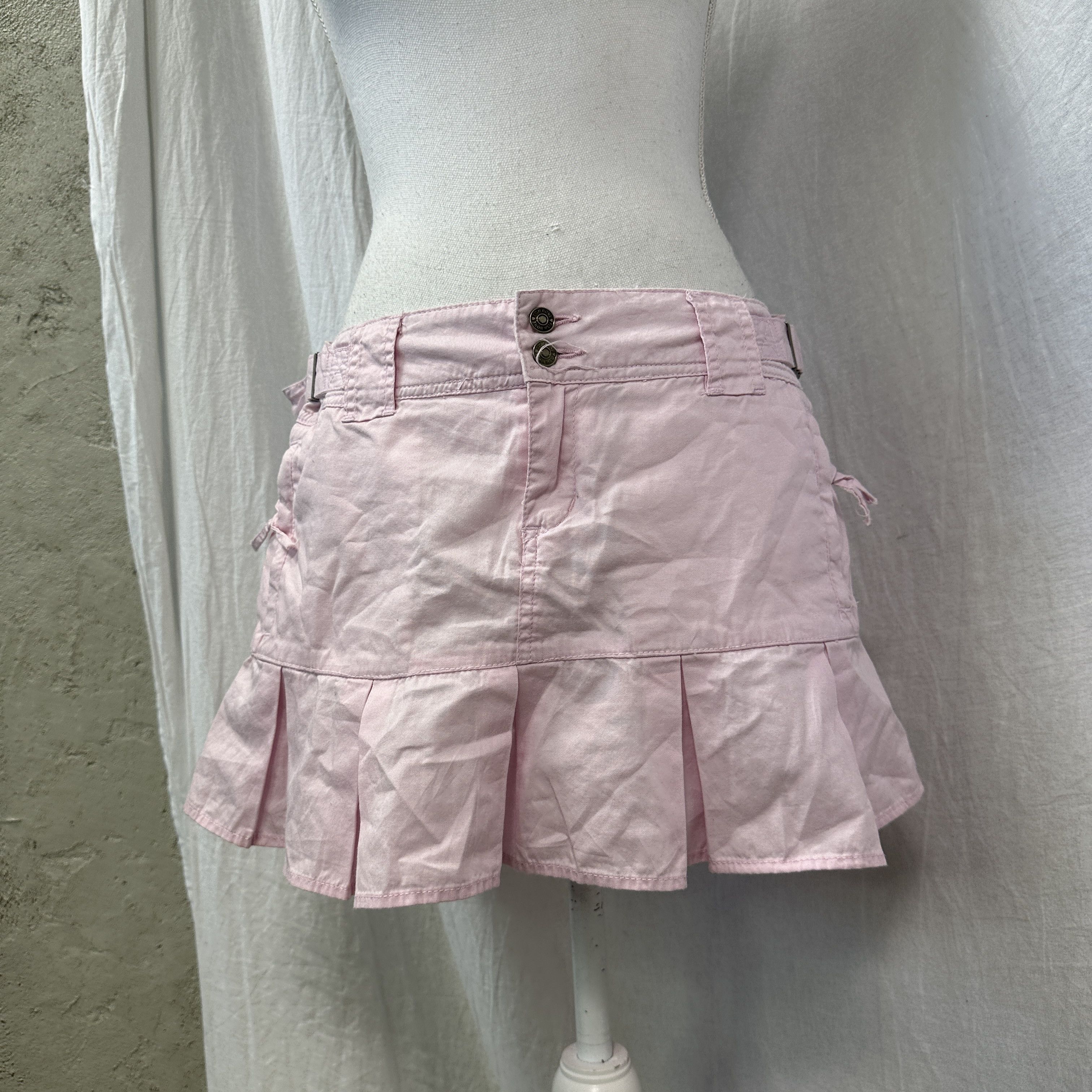 Vintage Vintage Coquette Preppy Baby Pink Pleated Mini Skirt Y2K Size 28" / US 6 / IT 42 - 5 Thumbnail