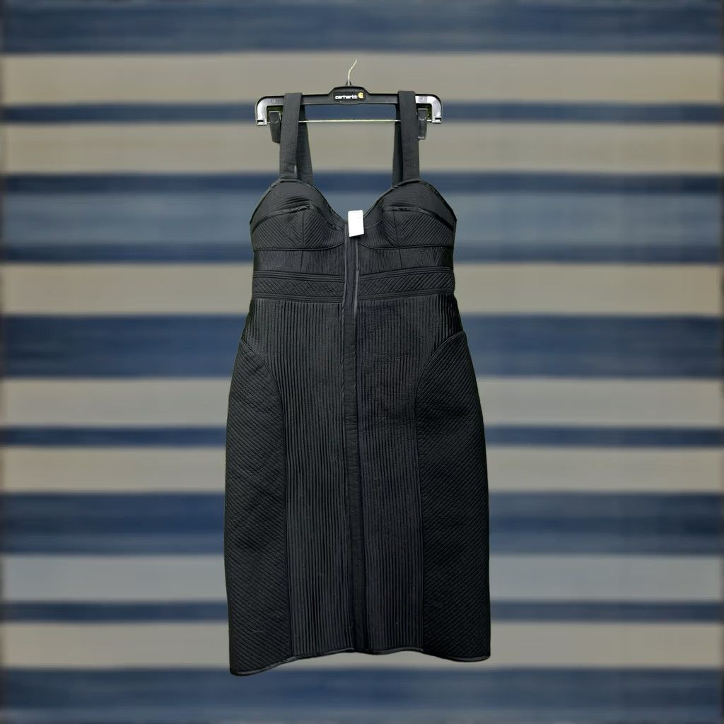 Banana Republic Banana Republic Sheath Dress Womens 10 Spandex Black NWT Midi V-Neck Sleeveless Zip Classic, City, Designer Female, Regular Size 10, Black Dress Size L / US 10 / IT 46 - 1 Thumbnail
