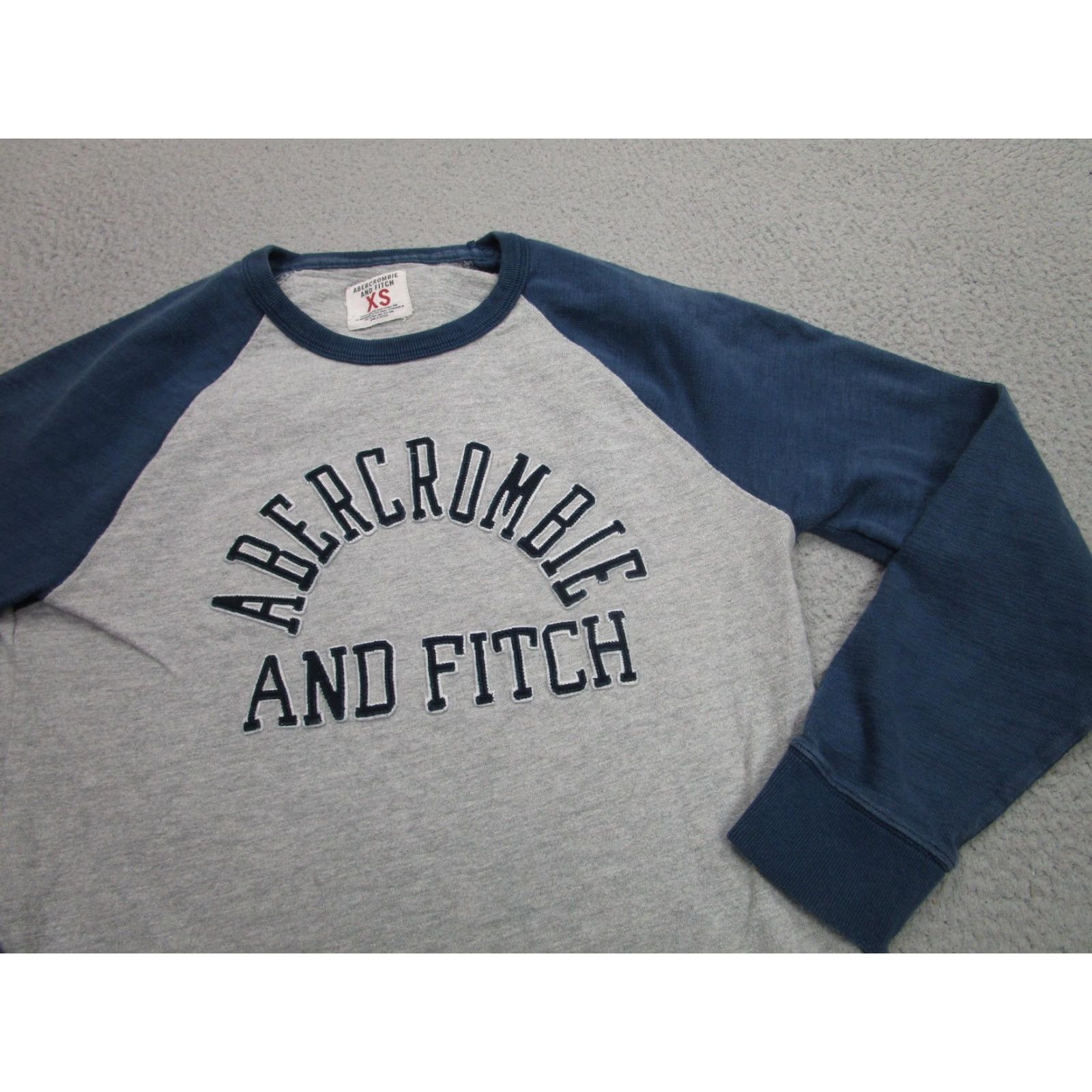 Abercrombie & Fitch Abercrombie & Fitch shirt Mens XS Gray Blue Raglan y2k Pullover Grunge Preppy Size US XS / EU 42 / 0 - 2 Thumbnail