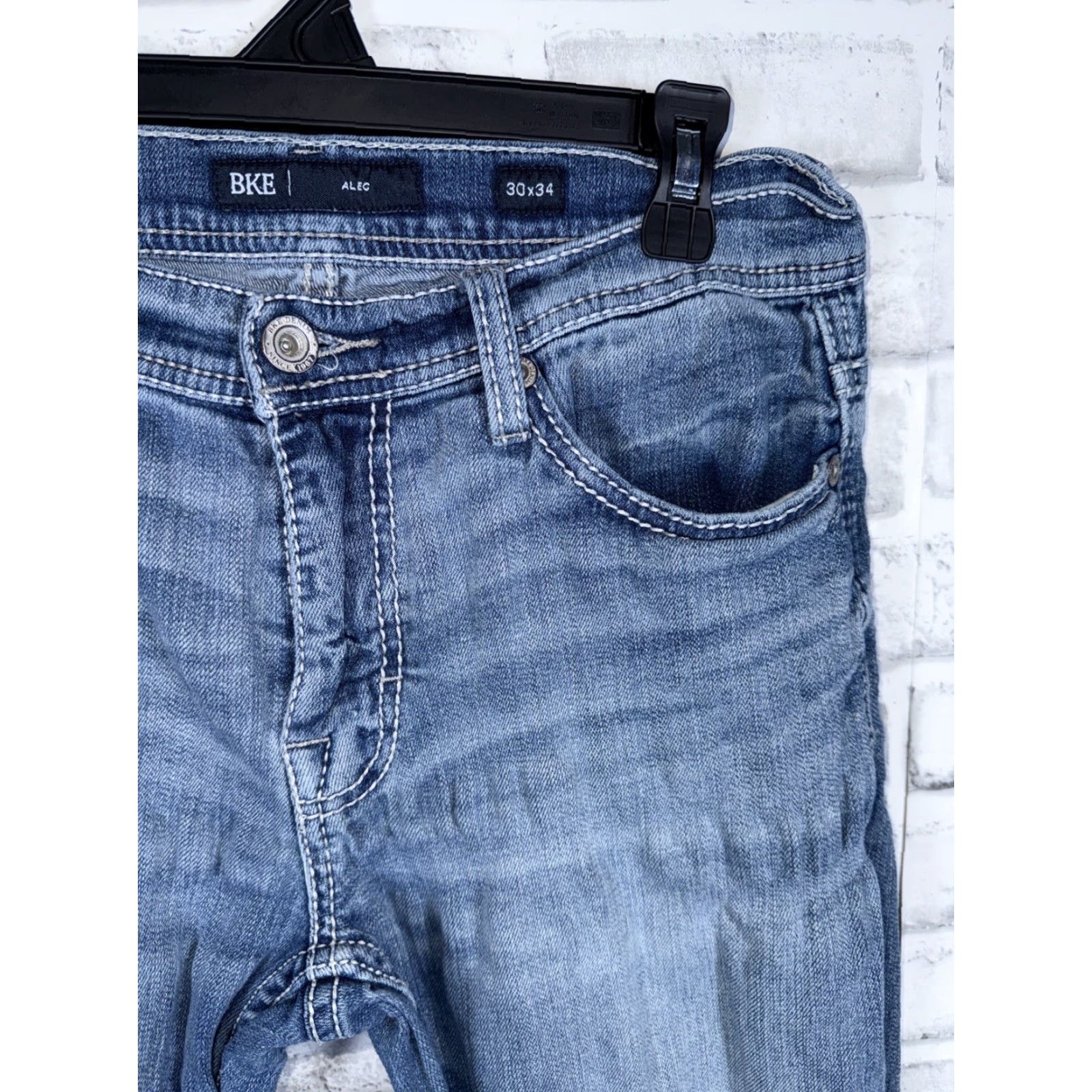 BKE BKE Alec Straight Leg Blue Jeans Mens 30x34 Size US 30 / EU 46 - 2 Thumbnail