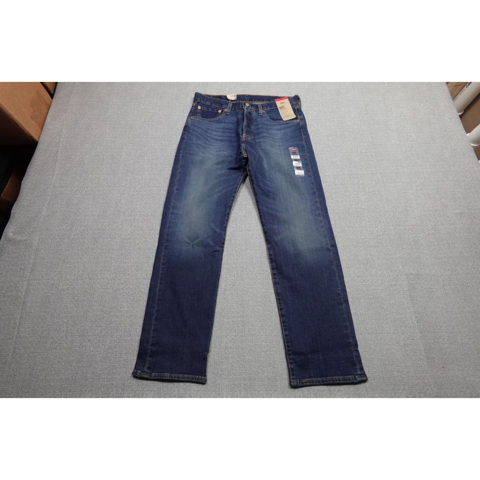 Levi's Levi's 501 Jeans Mens 31x30 Blue Medium Wash Denim Button Fly NWT Straight Leg Vintage No Womens Mens Girls Boys Size US 31 - 3 Thumbnail