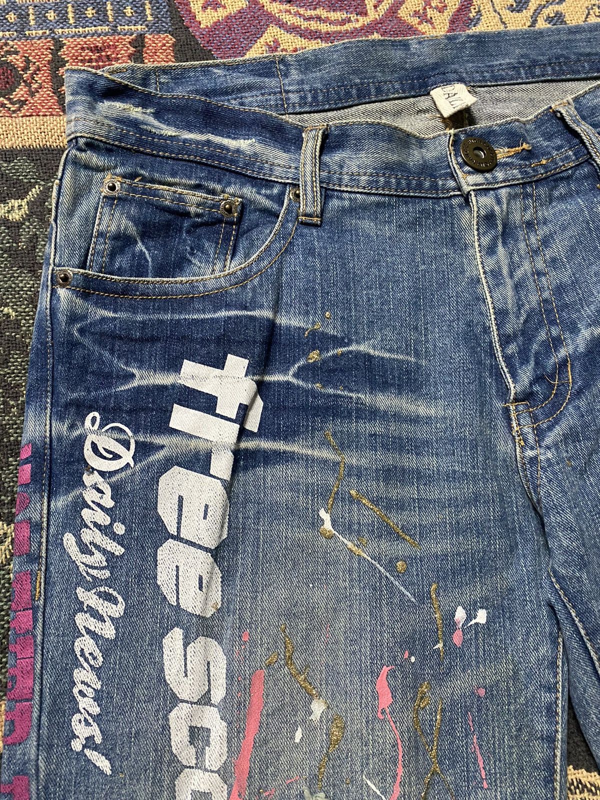 Japanese Brand Japanese Daily News Funky World Union Short Jeans Size US 33 - 3 Thumbnail