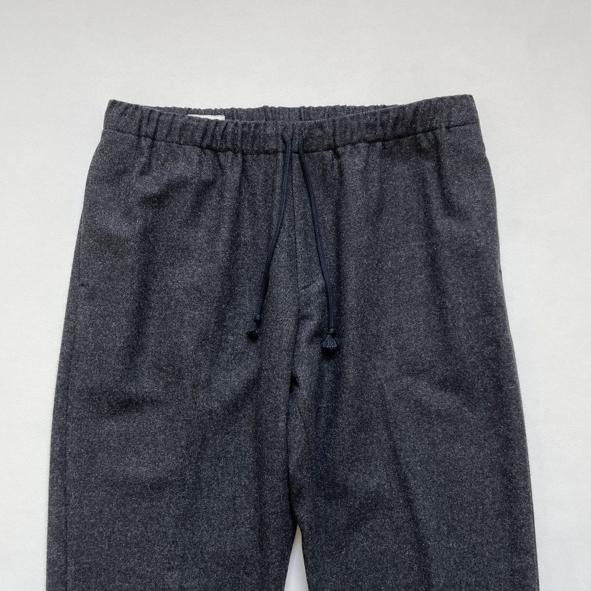 Dries Van Noten Gray Wool Drawstring Waist Trousers Size US 34 / EU 50 - 2 Thumbnail