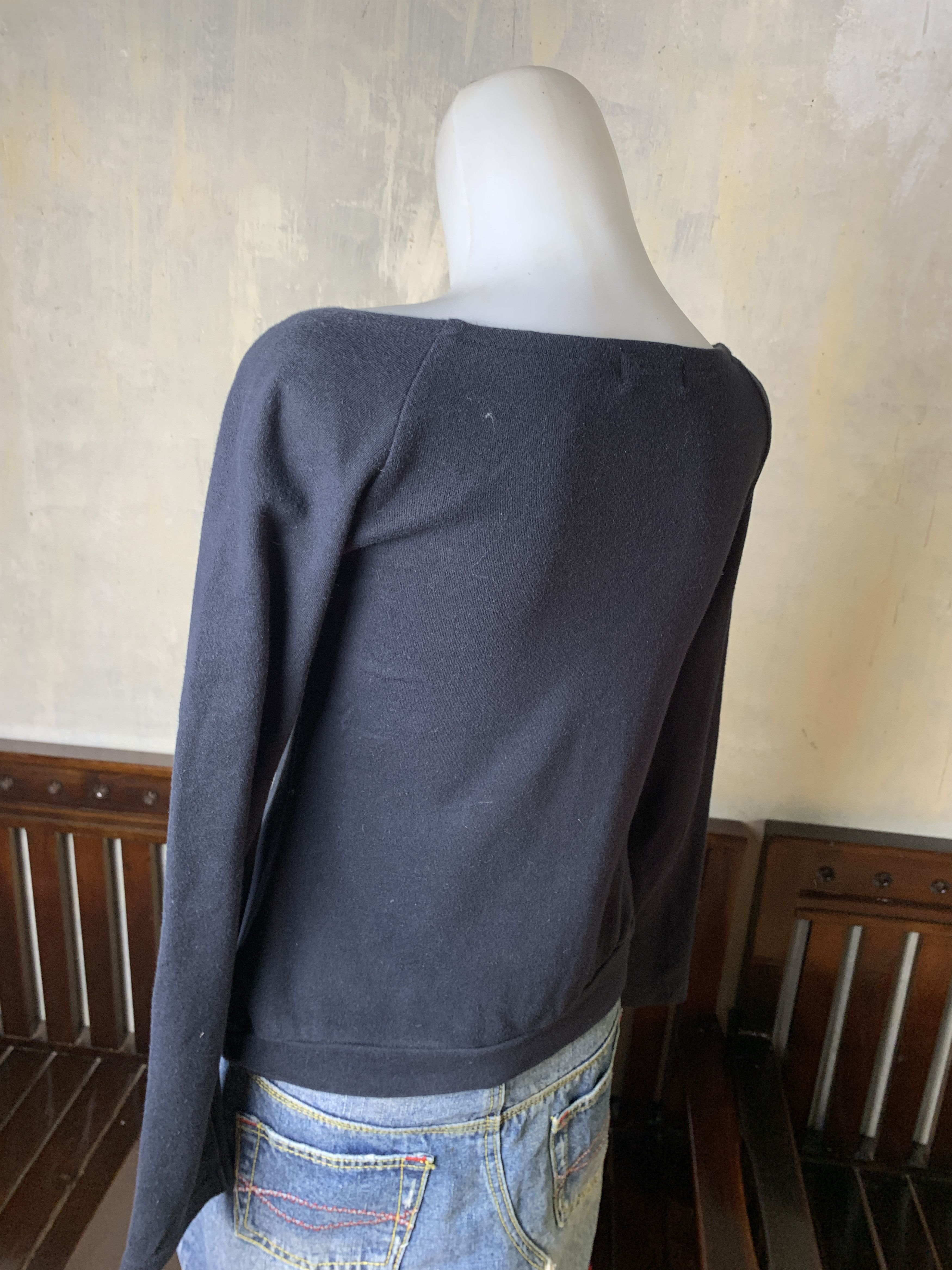 Japanese Brand 2000s Priuri Black Drawstrings Bowtie Tee (M) Size M / US 6-8 / IT 42-44 - 3 Thumbnail