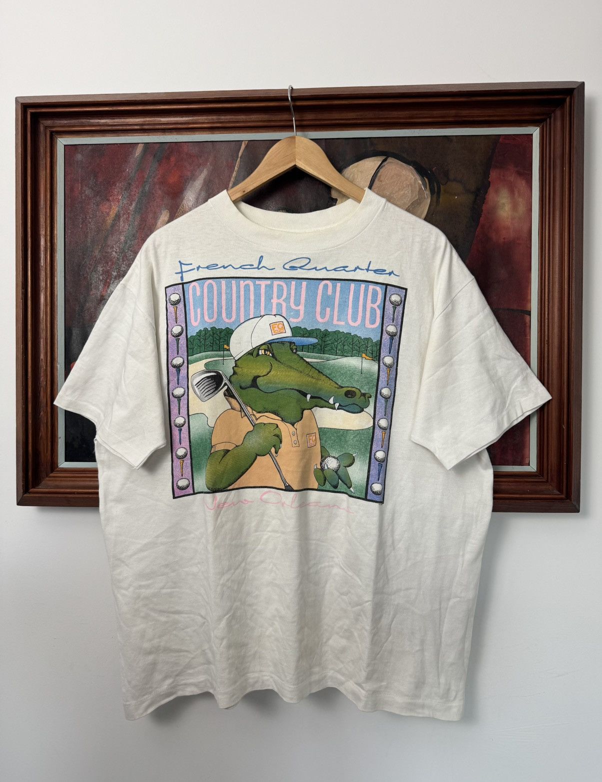 1990s Vintage New Orlean French Quarter Tee Golf Made In USA