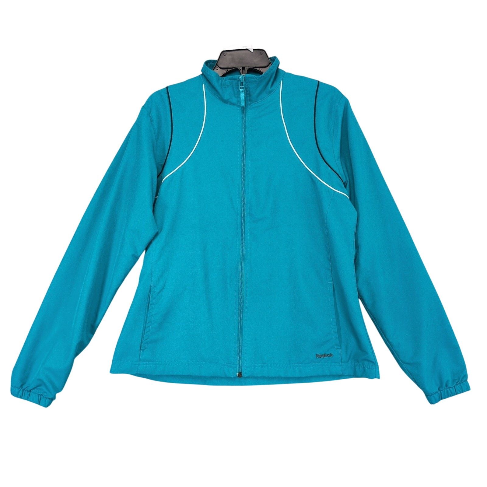 Reebok Reebok Women's L Teal Blue Track Jacket, Sportswear Athletic Size L / US 10 / IT 46 - 1 Thumbnail