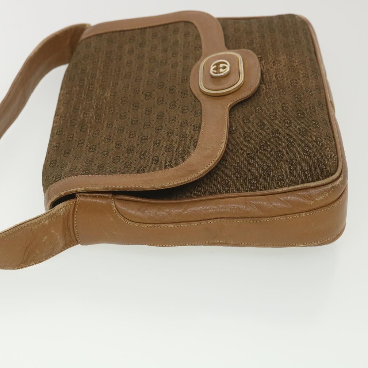 Gucci GUCCI Micro GG Canvas Shoulder Bag Beige Brown Size ONE SIZE - 9 Thumbnail