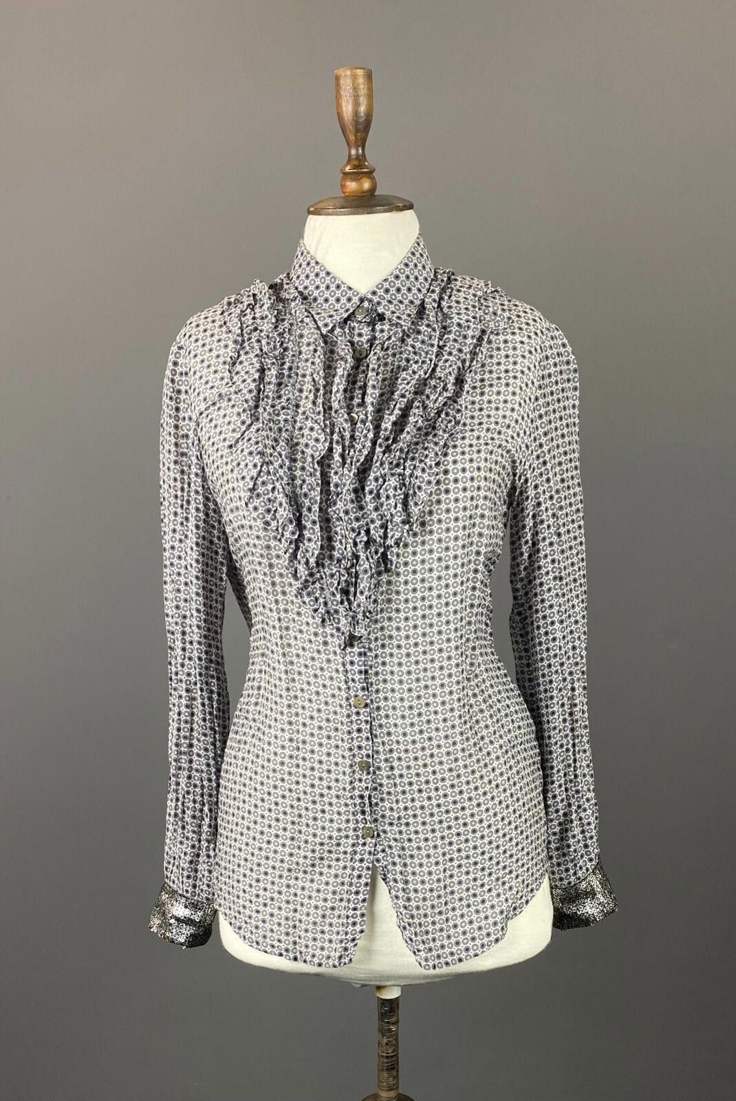 Designer Max Volmary Diamonds and Pearls Gray Blouse Shirt Size 40 Size M / US 6-8 / IT 42-44 - 1 Thumbnail