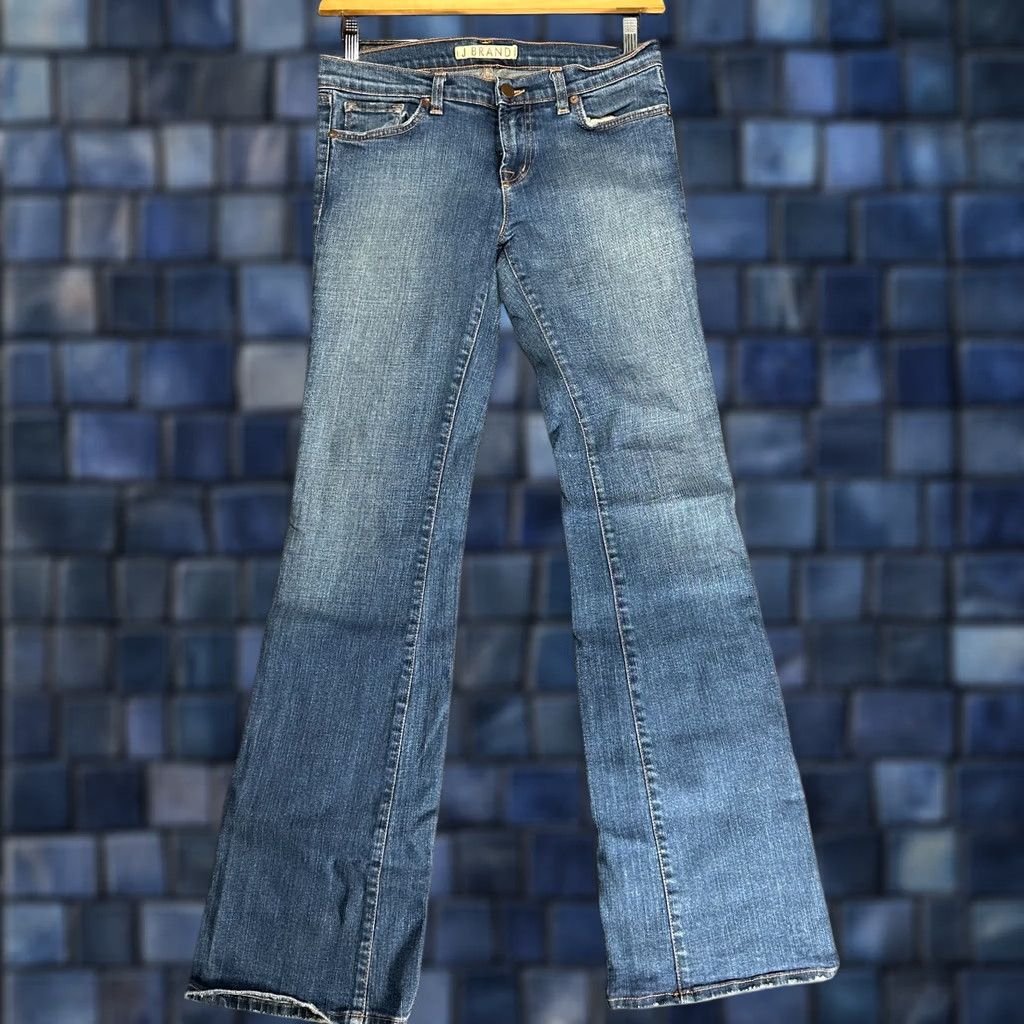 J Brand J Brand Jeans Womens Bootcut 29 Medium Wash Cotton Stretch Frayed Hems Pockets Denim Blue Size 29" - 1 Thumbnail