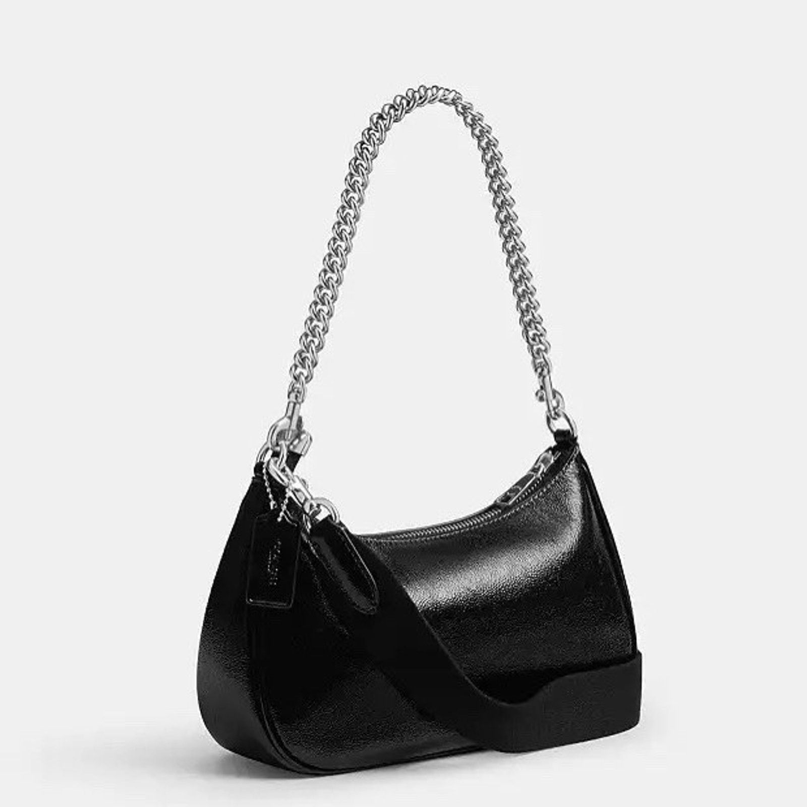 Coach NWT COACH Teri Shoulder Bag CCD78 Black Patent Leather Size ONE SIZE - 13 Thumbnail