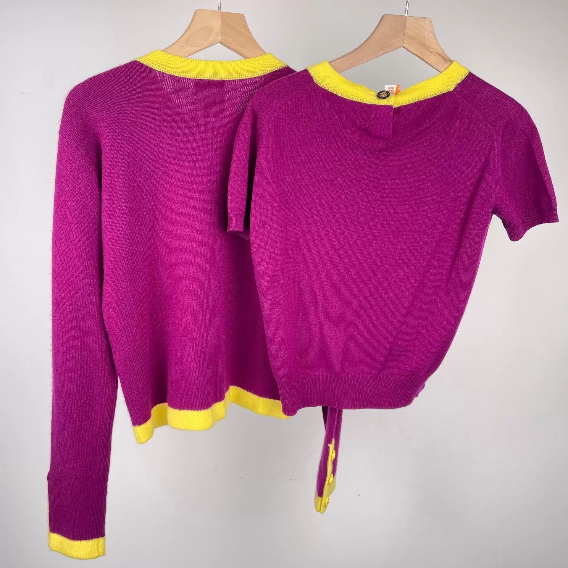 Chanel Chanel Purple & Yellow Cashmere 2-Piece Cardigan 38 Size S / US 4 / IT 40 - 2 Thumbnail