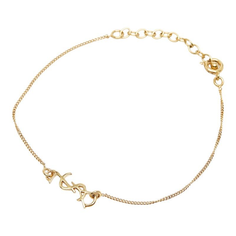 YVES Saint Laurent YSL Logo Bracelet Metal Bracelet Duty Free For Usa in Gold, Women's