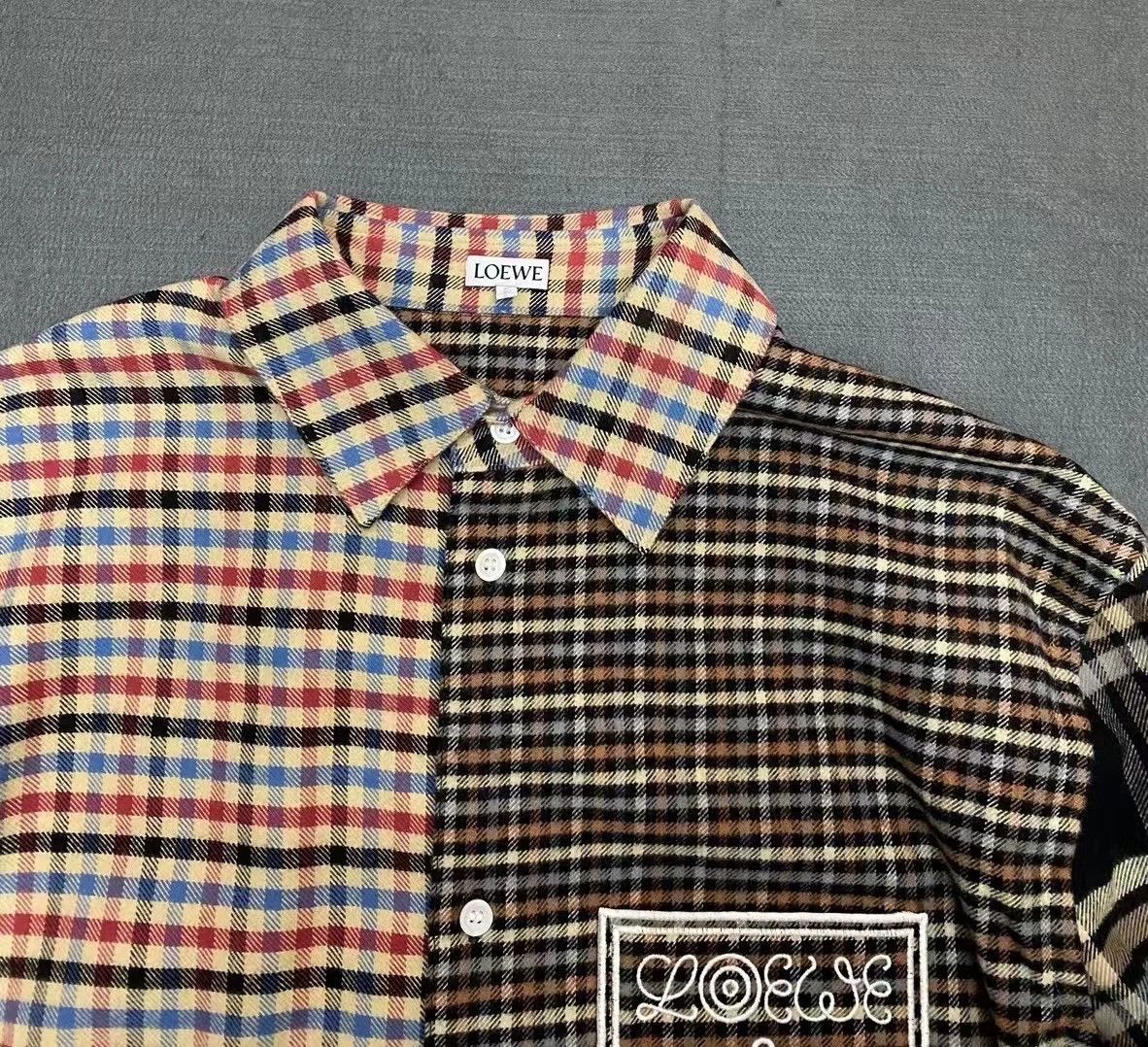 Loewe Loewe 22ss eln patchwork flannel shirt Size US XXS / EU 40 - 3 Thumbnail