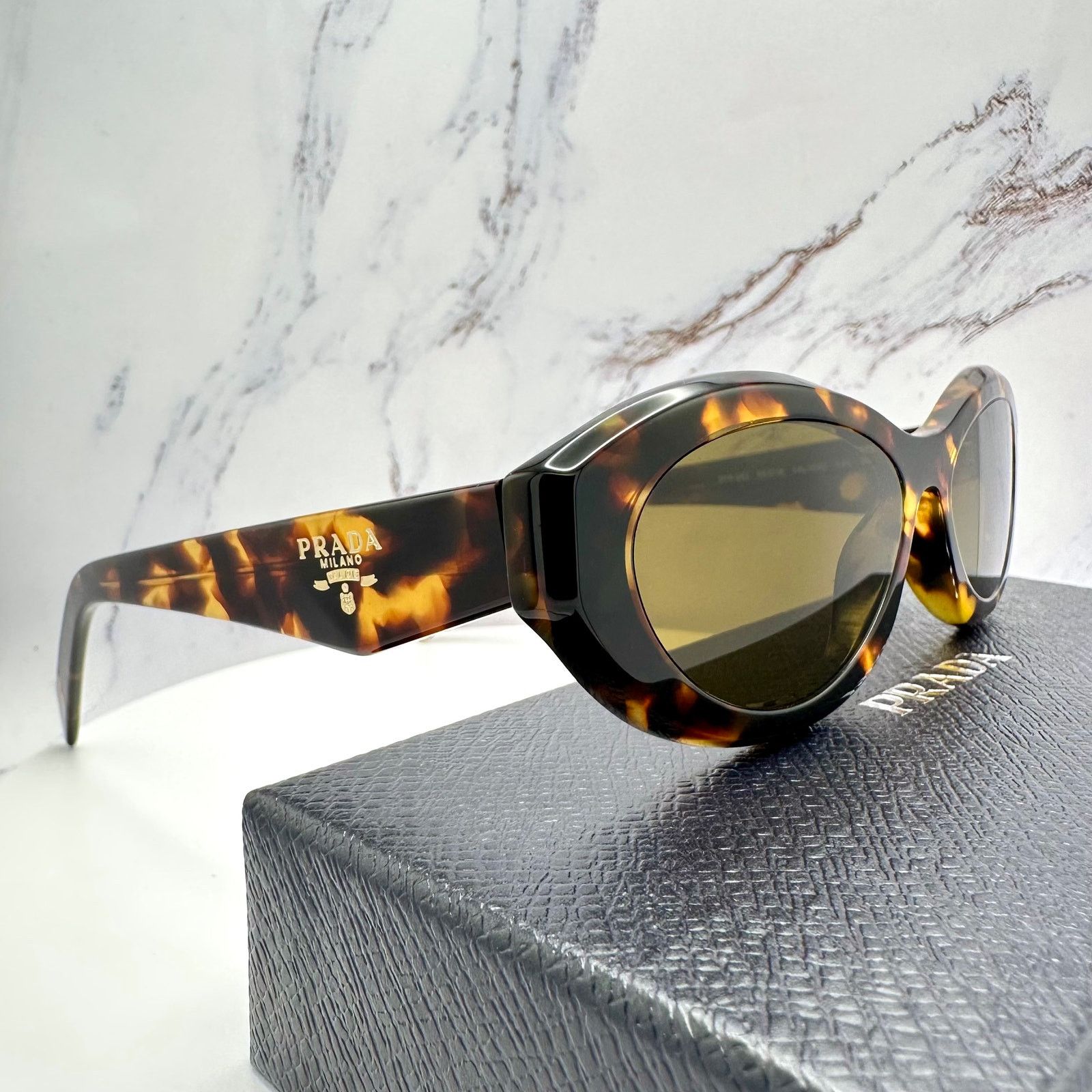 Prada PRADA New Sunglasses Symbole Logo Brown Tortoise Cat Eye Size ONE SIZE - 19 Thumbnail