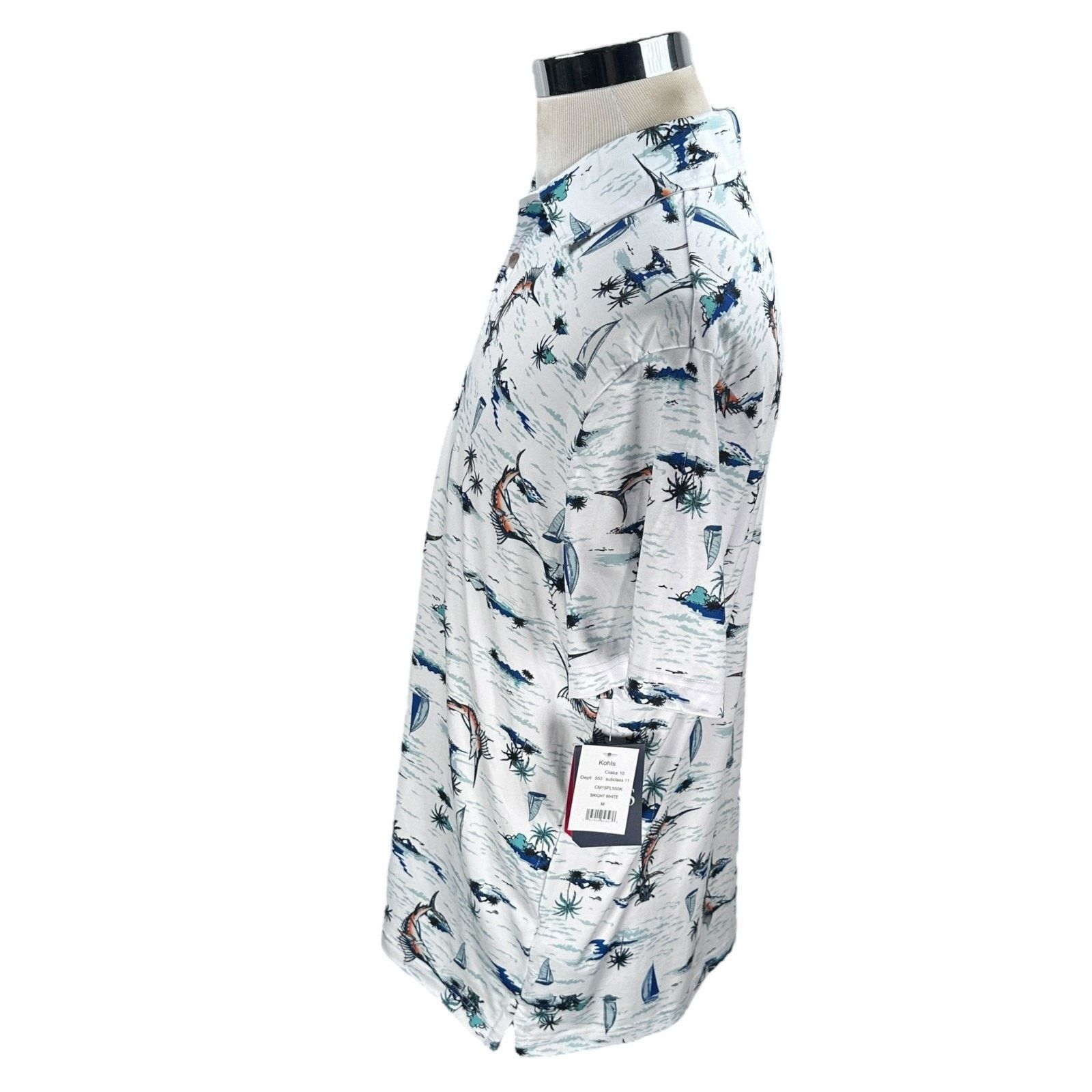Chaps Chaps Polo Shirt Men’s Medium White Marlin Fish AOP New Size US M / EU 48-50 / 2 - 4 Thumbnail