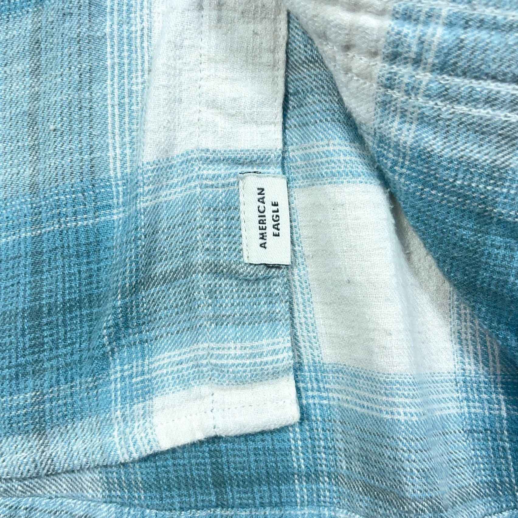 American Eagle Outfitters VINTAGE American Eagle Outfitters Shirt Jacket Men Large Blue Plaid Flannel Shacket Unlined Hooded Size US L / EU 52-54 / 3 - 4 Thumbnail