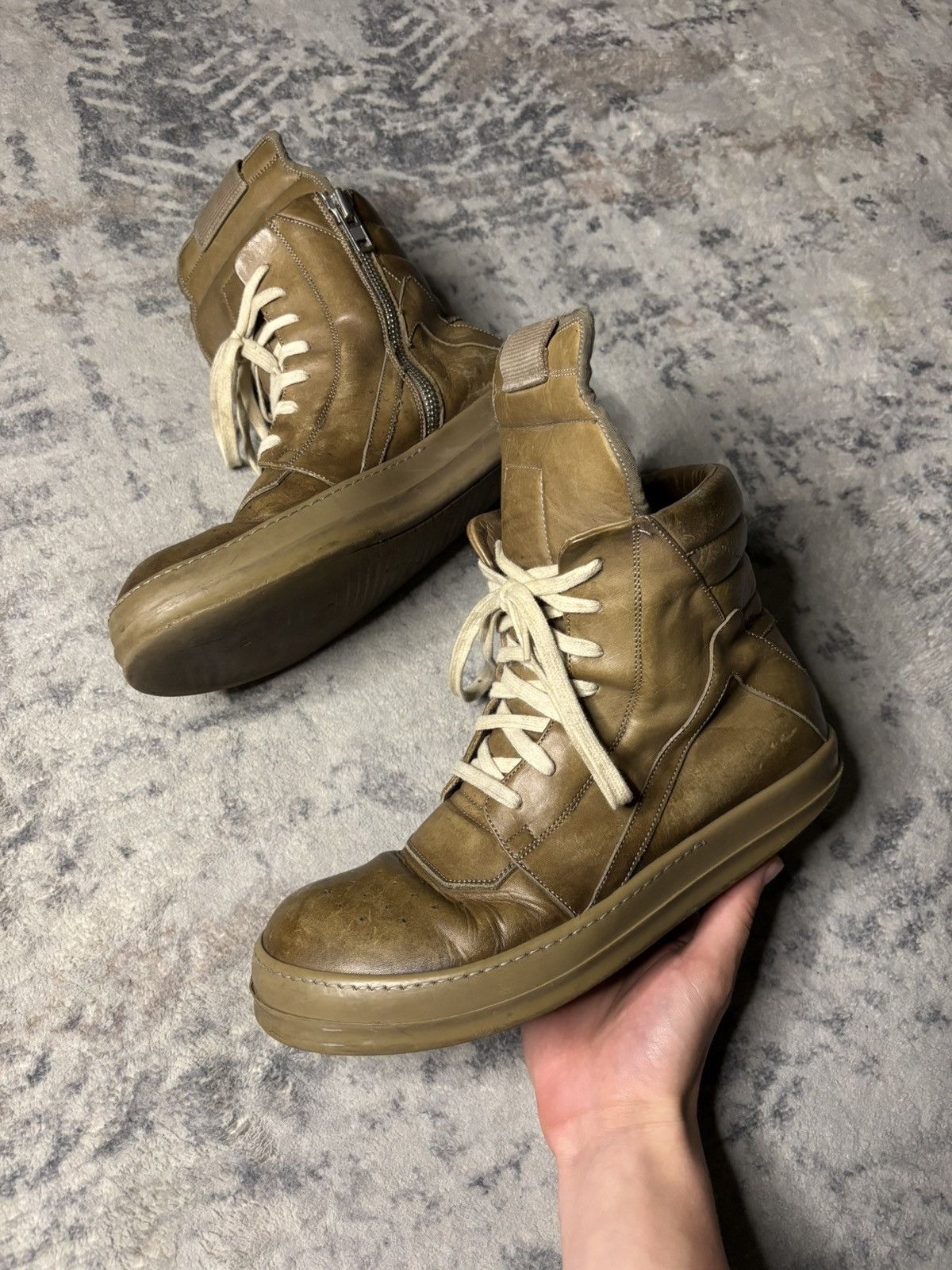 Rick Owens Rick Owens SS16 Cyclops Leather Triple Brown Geobaskets Size US 9.5 / EU 42-43 - 2 Thumbnail