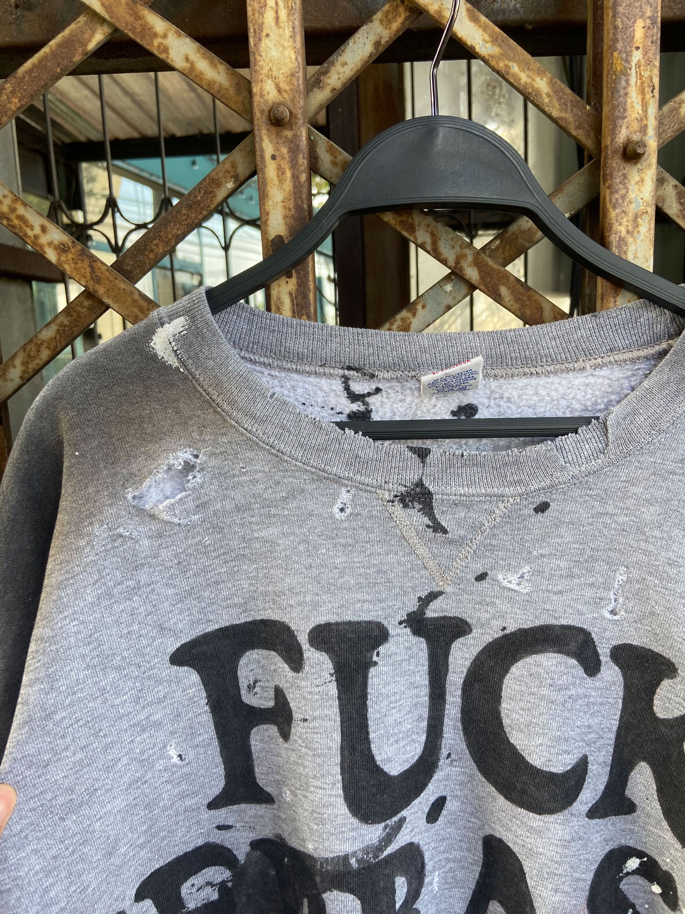 Russell Athletic 90s FUCK NEBRASKA THRASHED Russell Sweatshirt Size US XL / EU 56 / 4 - 10 Thumbnail