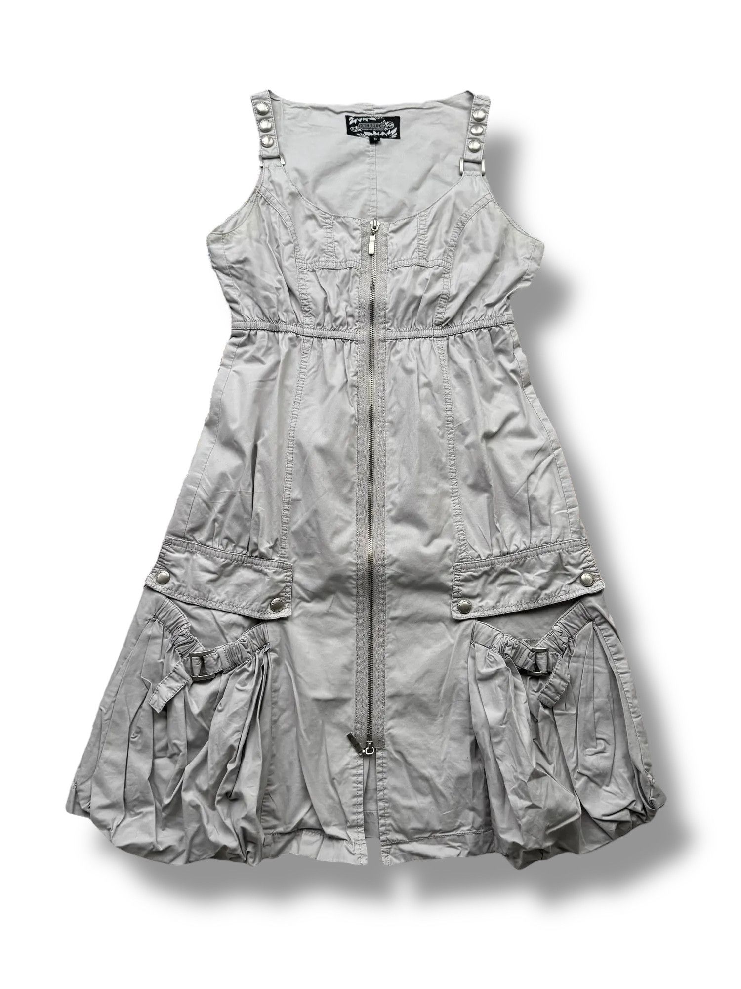 Japanese Brand Y2K Cargo Midi Dress(V385) Size S / US 4 / IT 40 - 1 Thumbnail