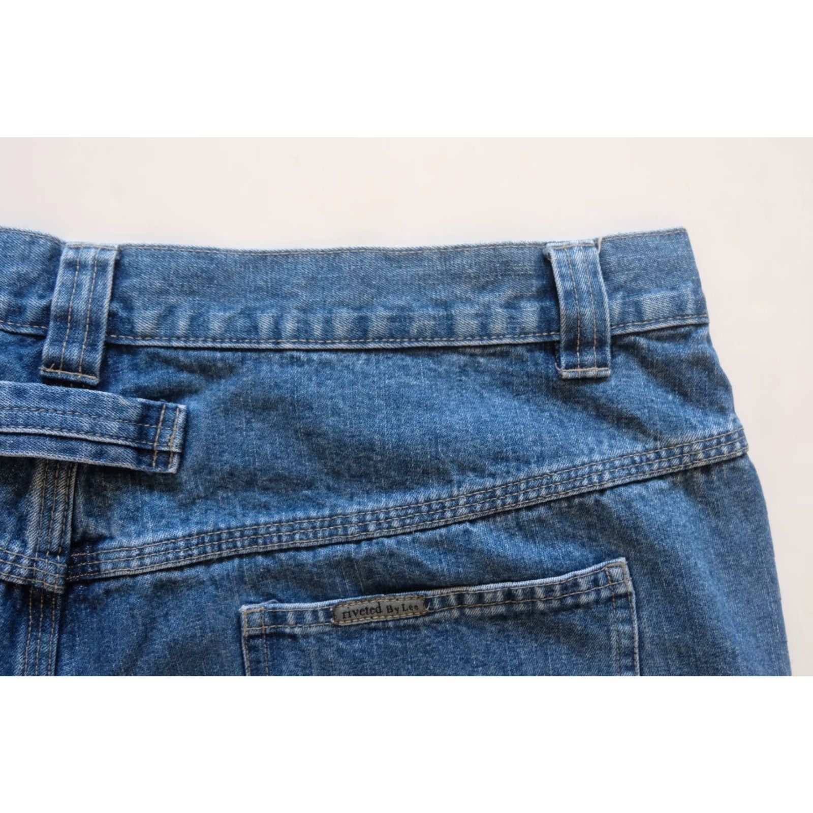 Lee VINTAGE LEE RIVETED VTG Y2K 90s BLUE JEAN DENIM WIDE LEG RETRO BAGGY SHORTS MEN SZ 36x29 Size US 36 / EU 52 - 5 Thumbnail