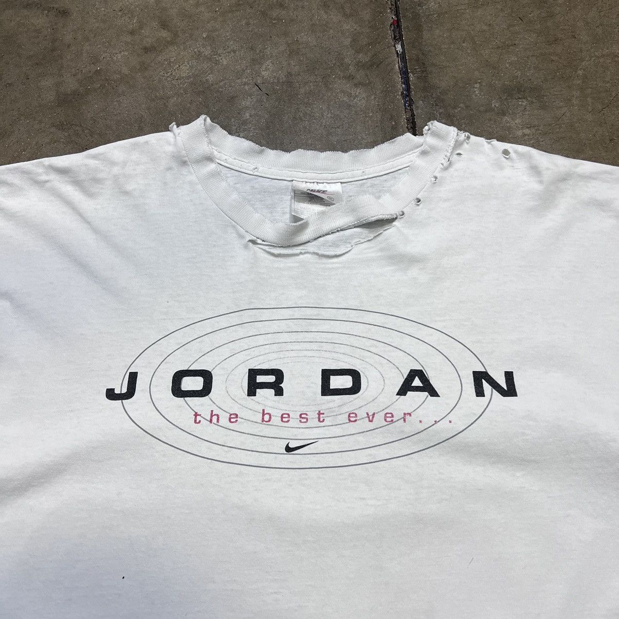 Jordan Brand × Nike × Vintage Vintage 90s Nike Jordan Graphic Tee Last Shot The Best Ever Size US XXL / EU 58 / 5 - 8 Thumbnail