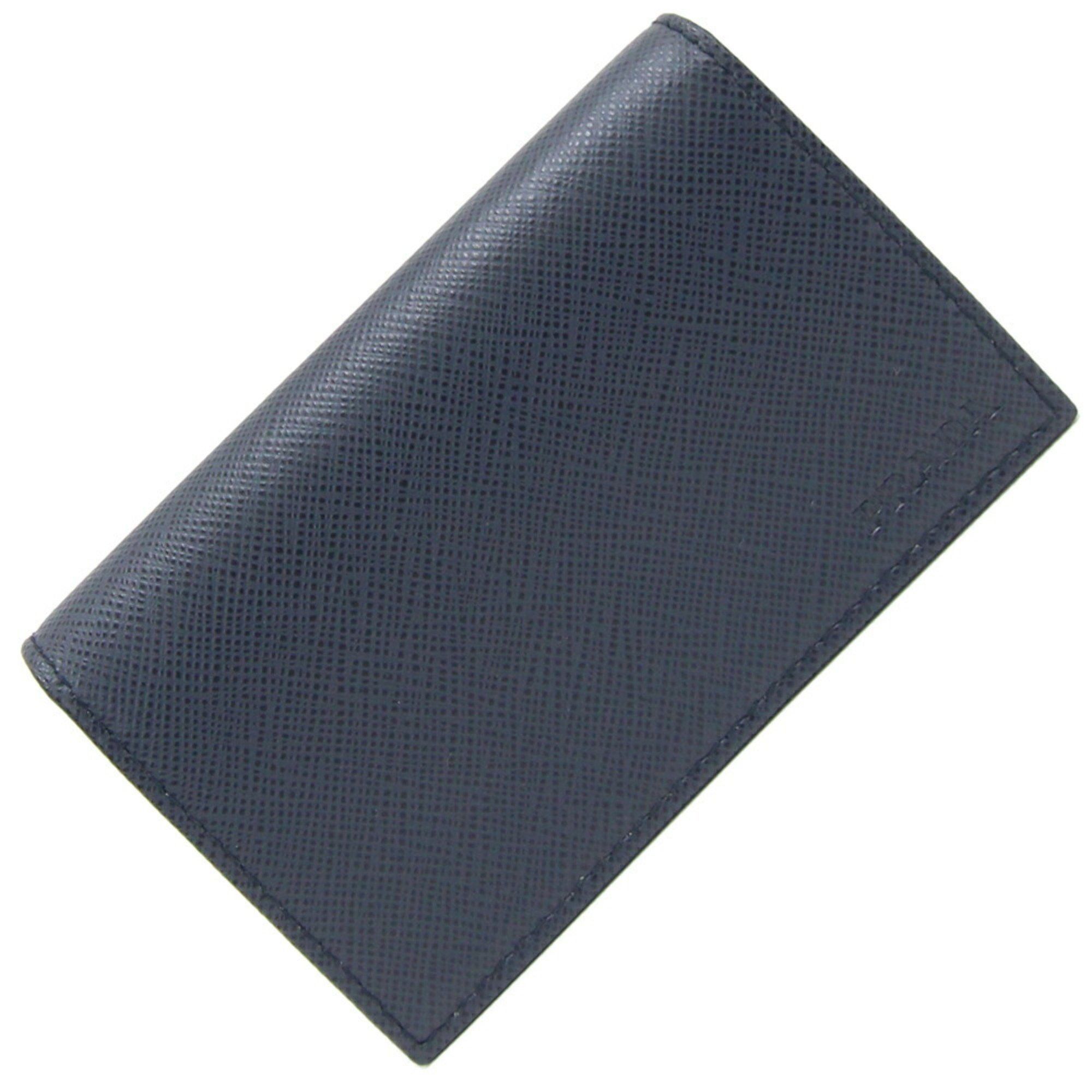 Prada Prada Business Card Holder 2MC122 Navy Leather Case Pass Men's PRADA Size ONE SIZE - 1 Thumbnail