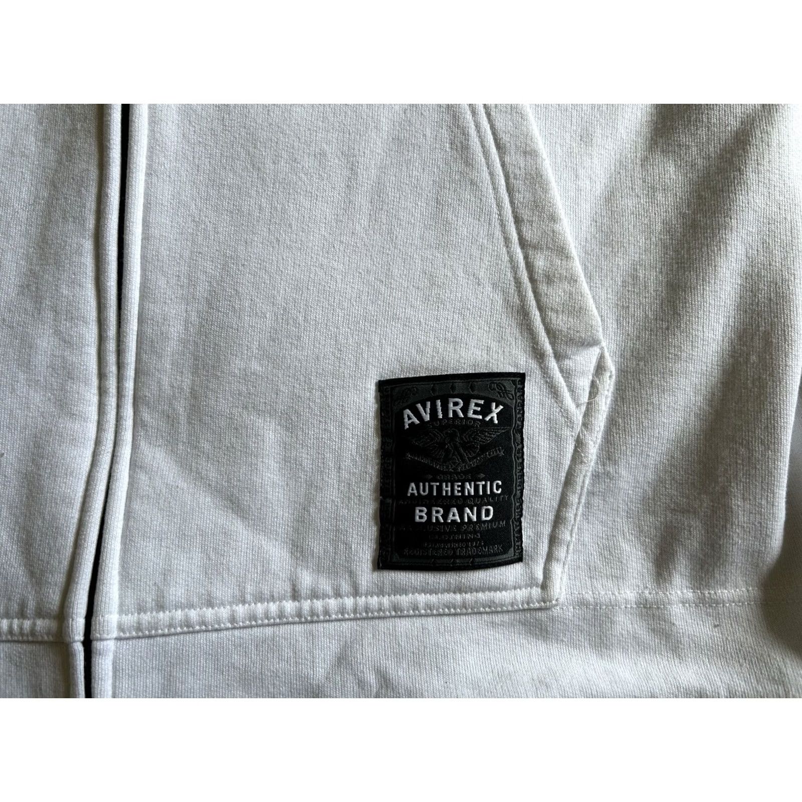 Avirex VINTAGE Avirex Hoodie Mens XL Full Zip Logo Graphic Print 90s Grunge Black Cotton Knit with Pockets Zip Hooded Crew Neck Modern Regular Fit Size US XL / EU 56 / 4 - 6 Thumbnail