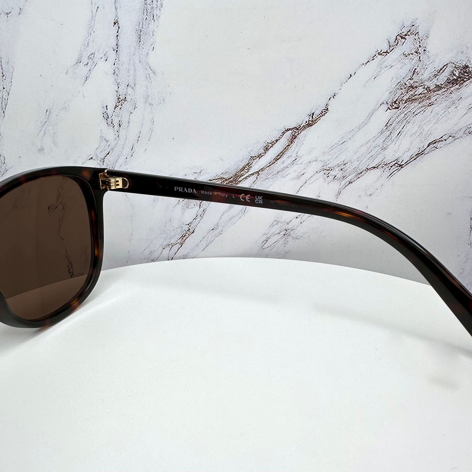 Prada New PRADA Sunglasses Brown Square Gold Logo Tortoise Size ONE SIZE - 5 Thumbnail