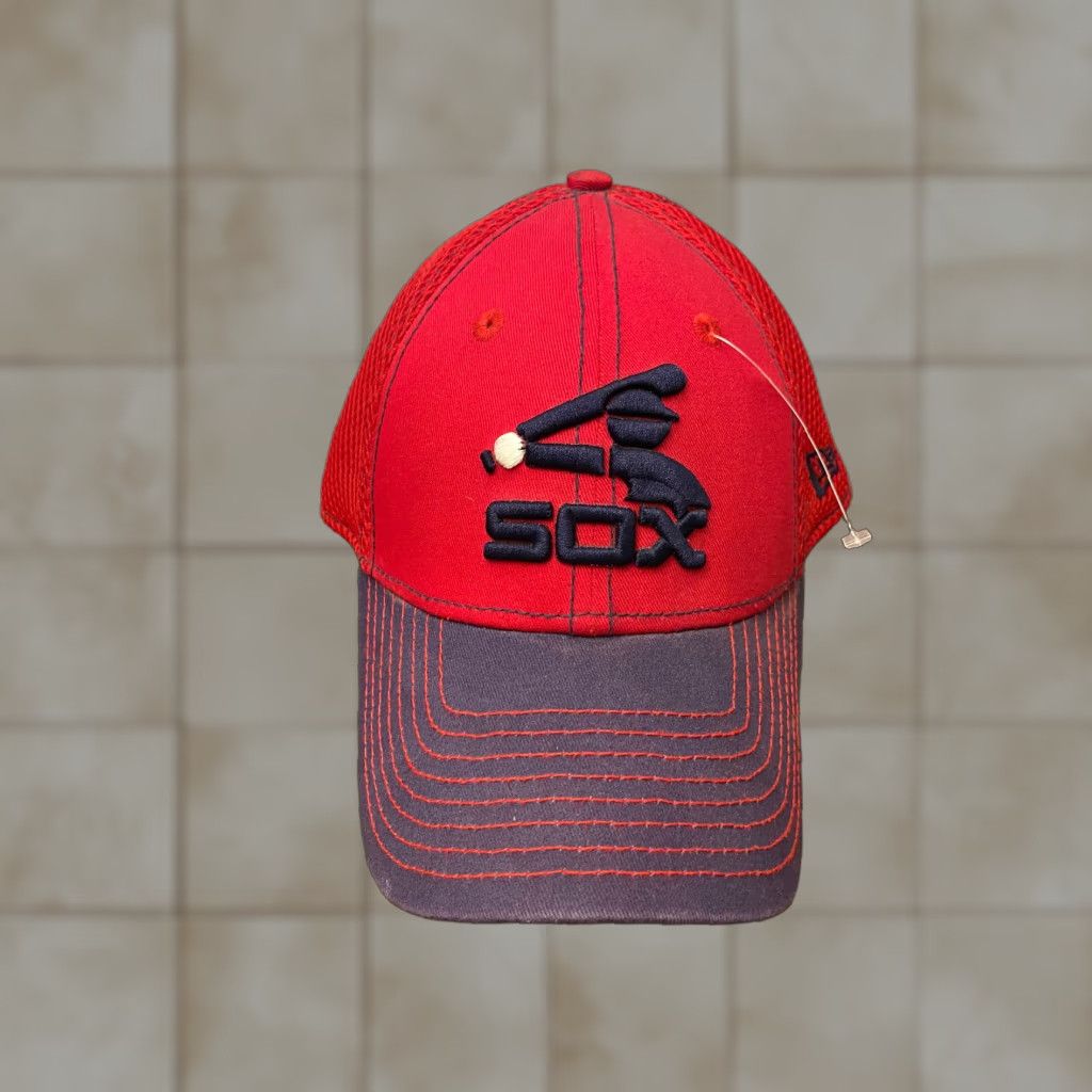 New Era New Era 39Thirty Chicago White Sox MLB Ball Cap Hat Fitted S/M Baseball Cap Mens Red White Blue Size ONE SIZE - 1 Thumbnail