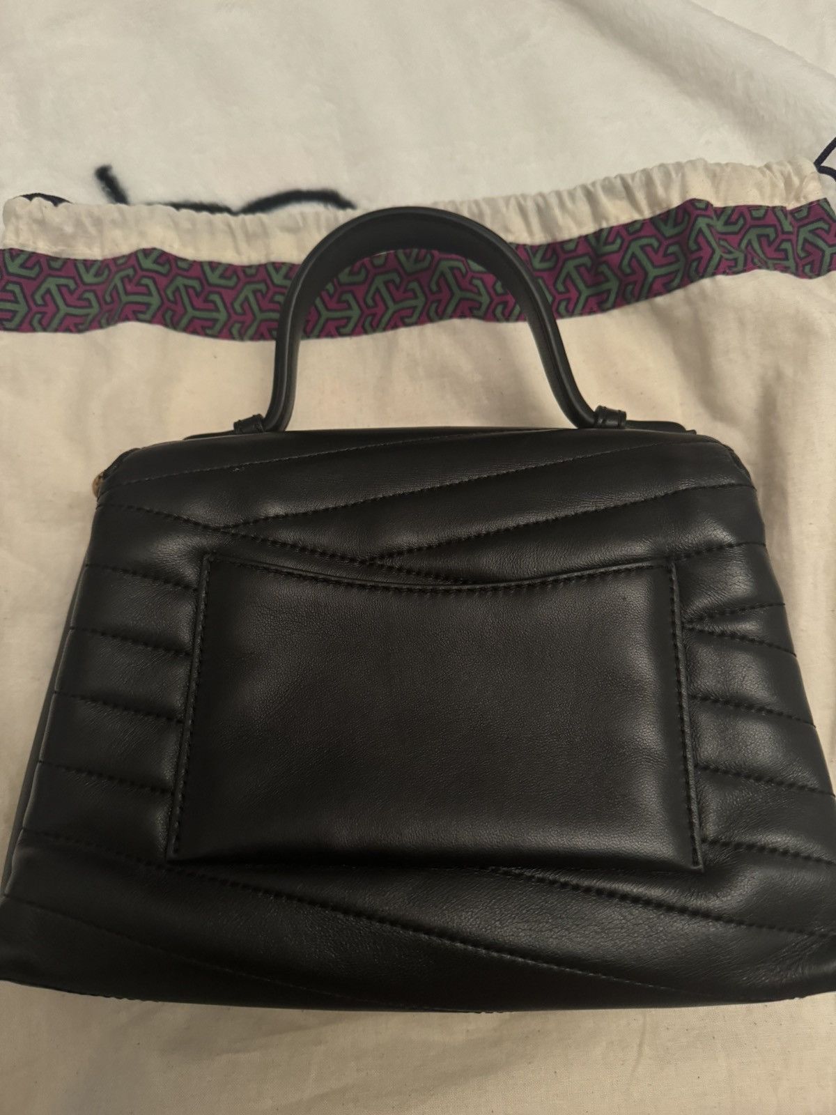 Tory Burch Tory Burch Black Chevron Convertible Shoulder Bag Size ONE SIZE - 6 Thumbnail