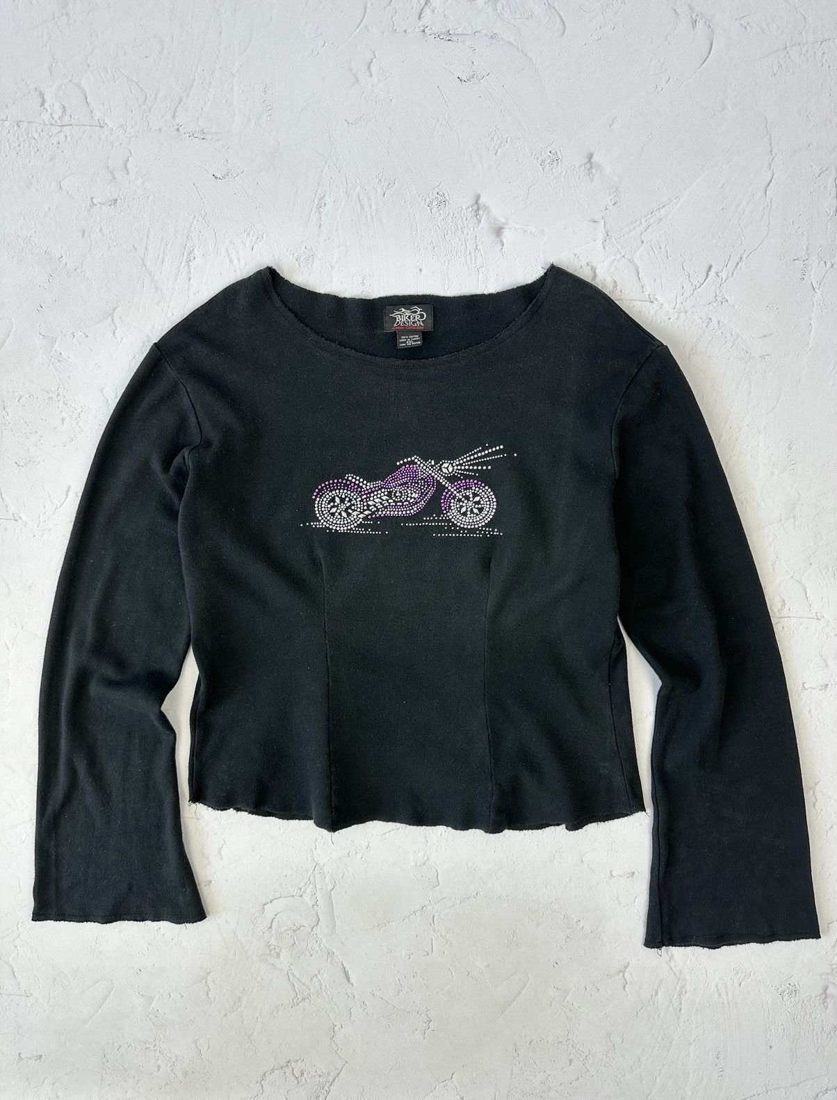Vintage Y2K Vintage Moto Distressed Flared Sleeve Sweater Size L / US 10 / IT 46 - 1 Thumbnail
