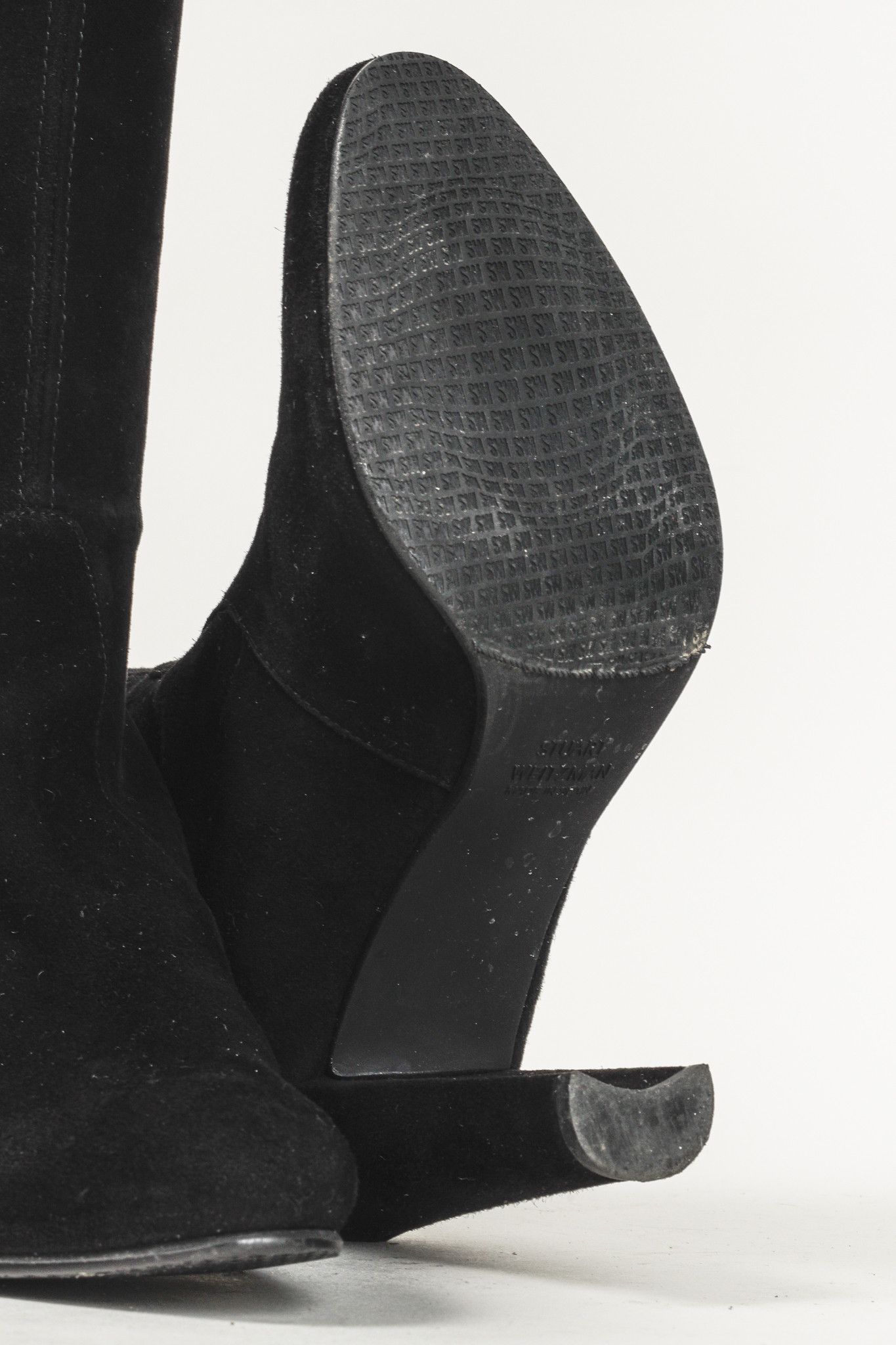 Stuart Weitzman Stuart Weitzman Black Greys Block Suede Thigh High Boots Size US 6 / IT 36 - 5 Thumbnail