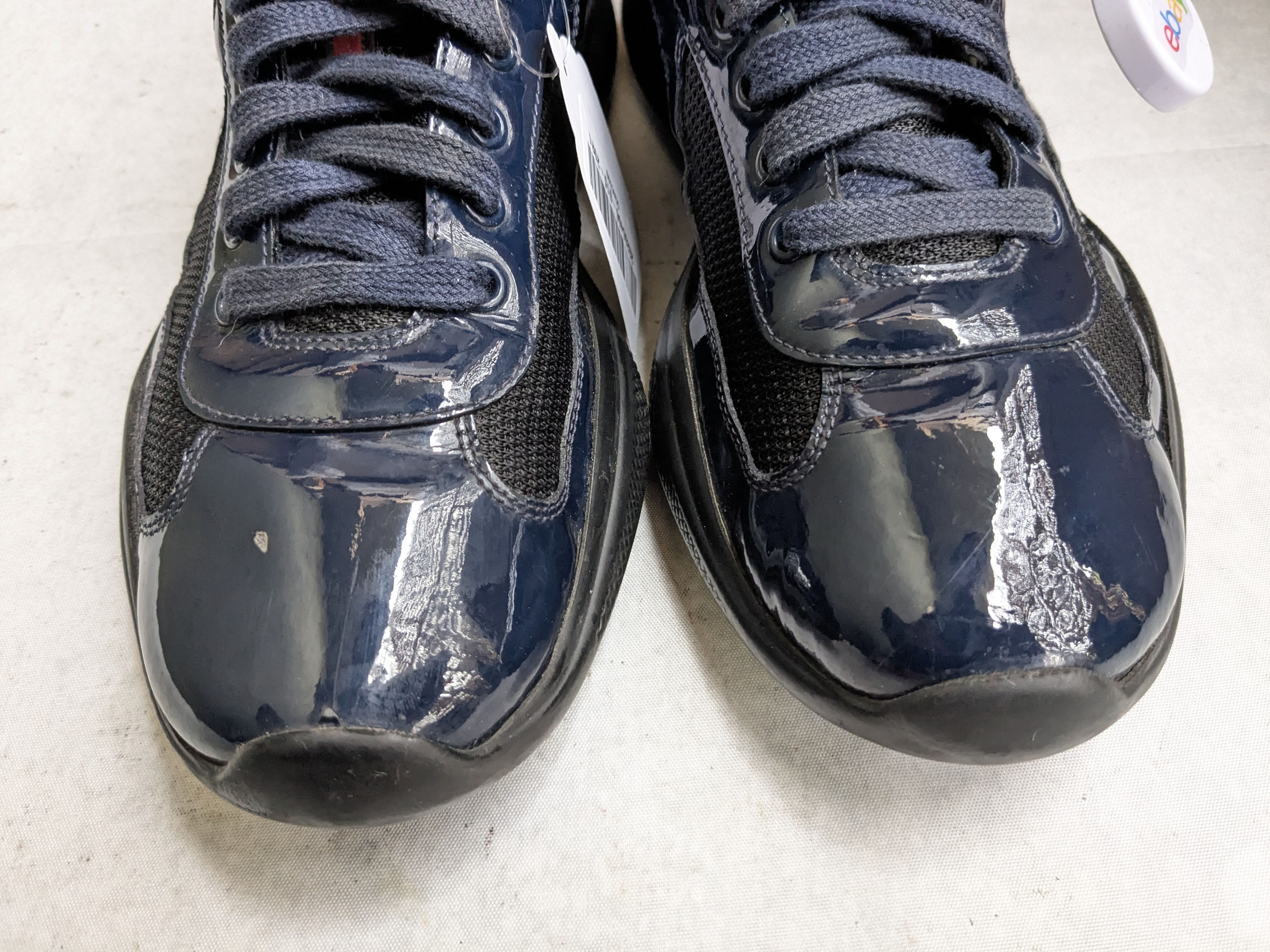 Prada Prada America's Cup Sneakers Navy Blue Patent Leather 9.5 Size US 9.5 / EU 42-43 - 3 Thumbnail