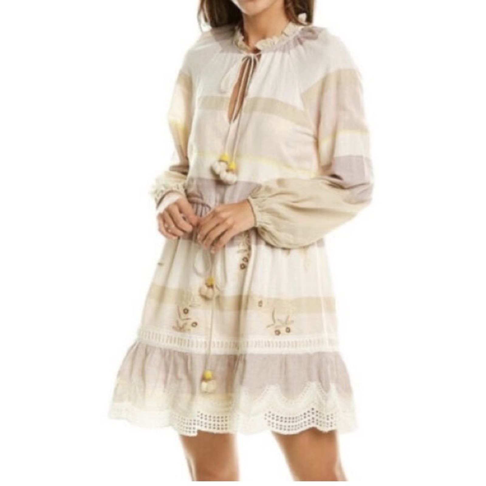 Hemant & Nandita Tasseled Mana Embroidered Beads Mini Dress