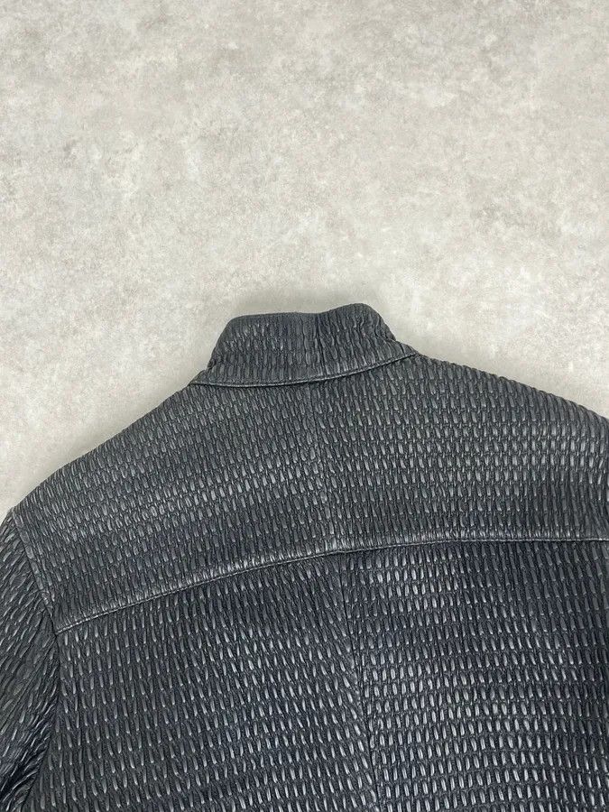 Emporio Armani SS2016 Emporio Armani Woven Asymmetrical Leather Jacket Size US S / EU 44-46 / 1 - 7 Thumbnail