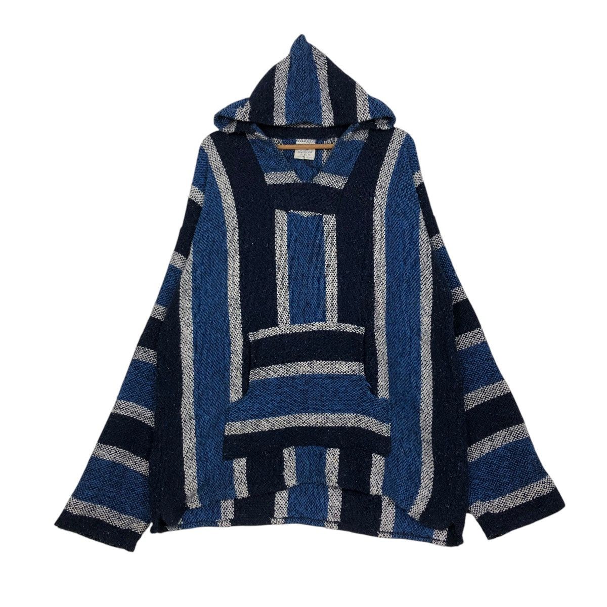 Japanese Brand 🔥VINTAGE BAJA HOODIE STRIPED DESIGN WOOL MEXICO FABRIC Size US XL / EU 56 / 4 - 3 Thumbnail