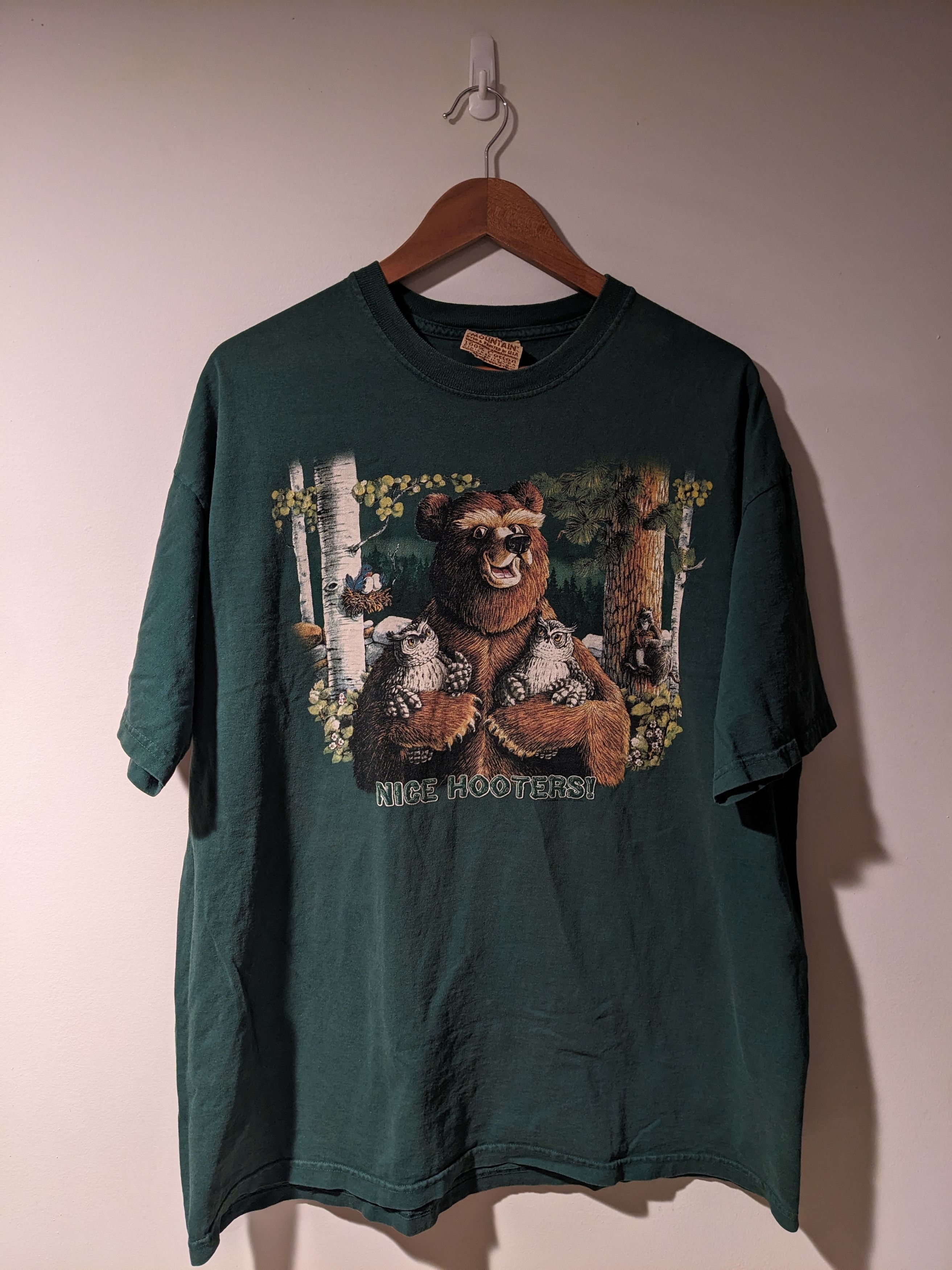 The Mountain × Vintage Vintage 2005 The Mountain Bear Nice Hooters Owl T-Shirt Size US XL / EU 56 / 4 - 1 Thumbnail