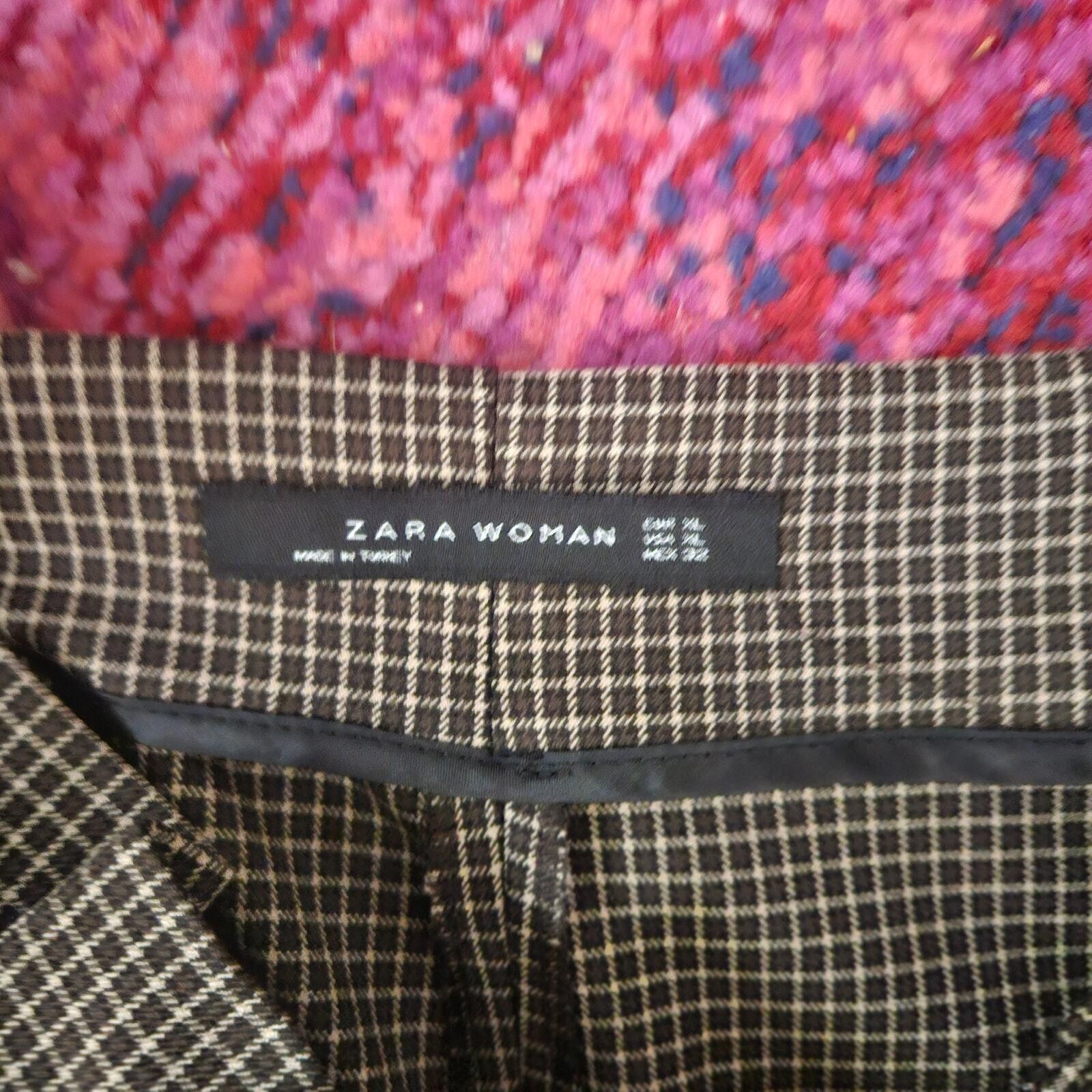 Zara Zara Womens Checkered High-Waisted Pants Size X-Large Size 40" / US 18 - 3 Thumbnail