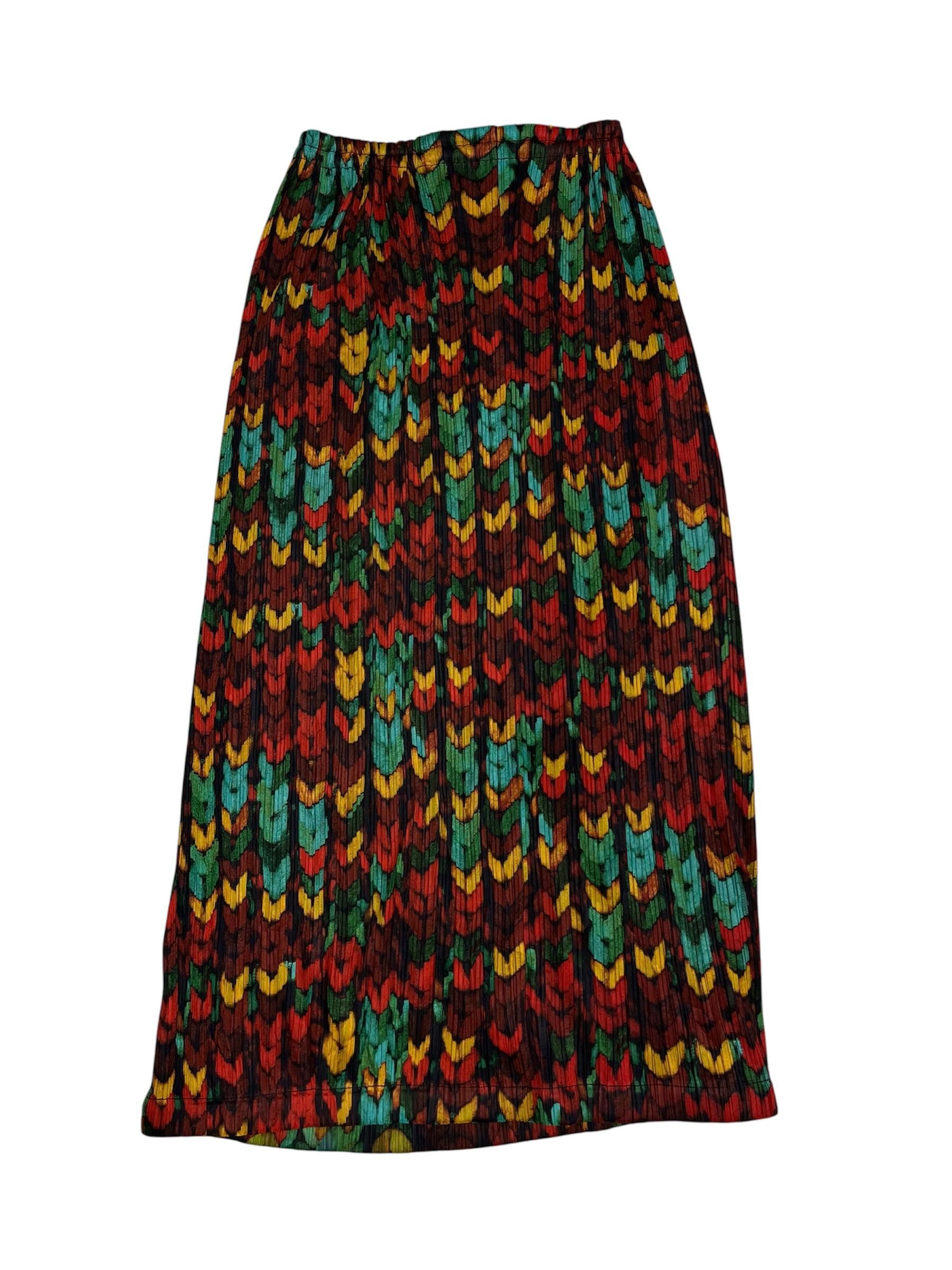 Pleats Please Issey Miyake Pleats Please Issey Miyake Multicolor Maxi Skirt Size 23" - 4 Thumbnail
